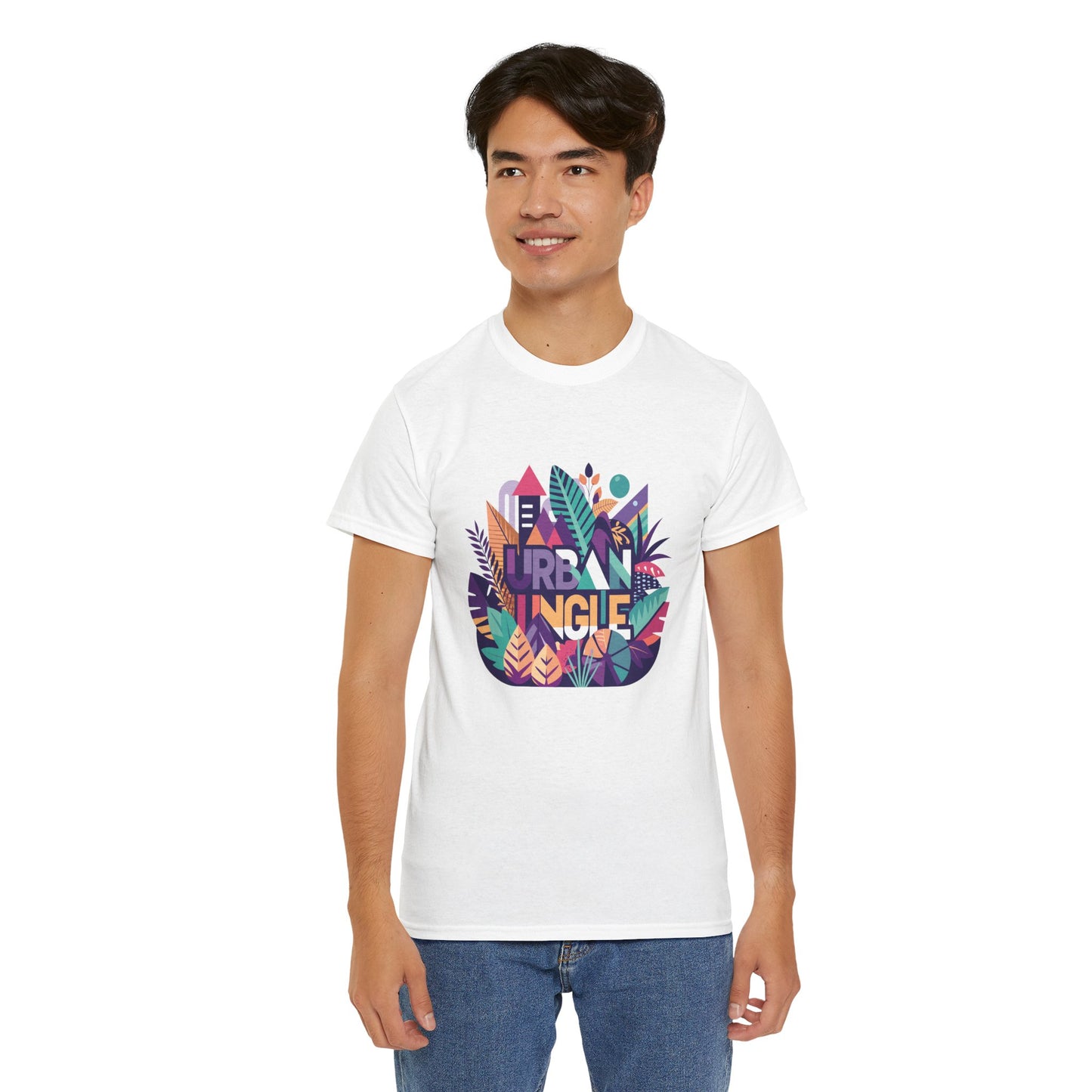 Urban Jungle Unisex Heavy Cotton Tee - Vibrant Tropical Design