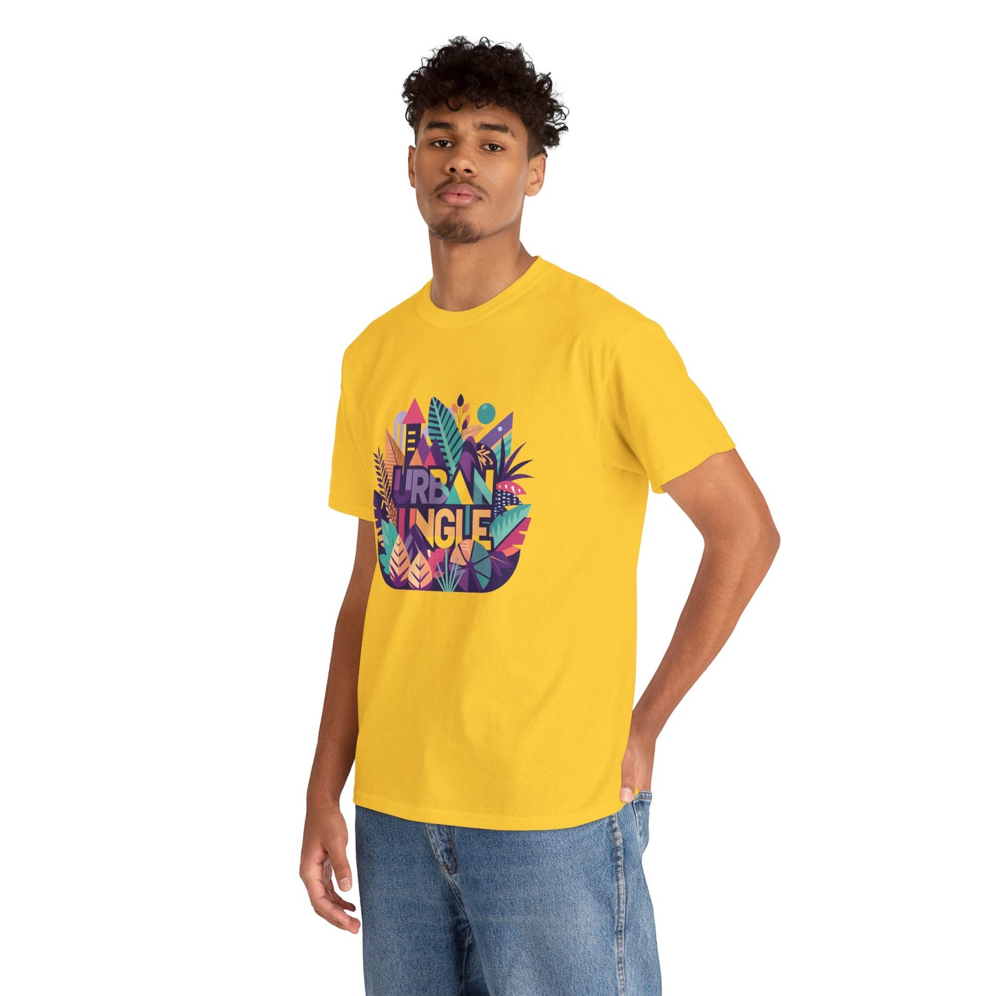 Urban Jungle Unisex Heavy Cotton Tee - Vibrant Tropical Design