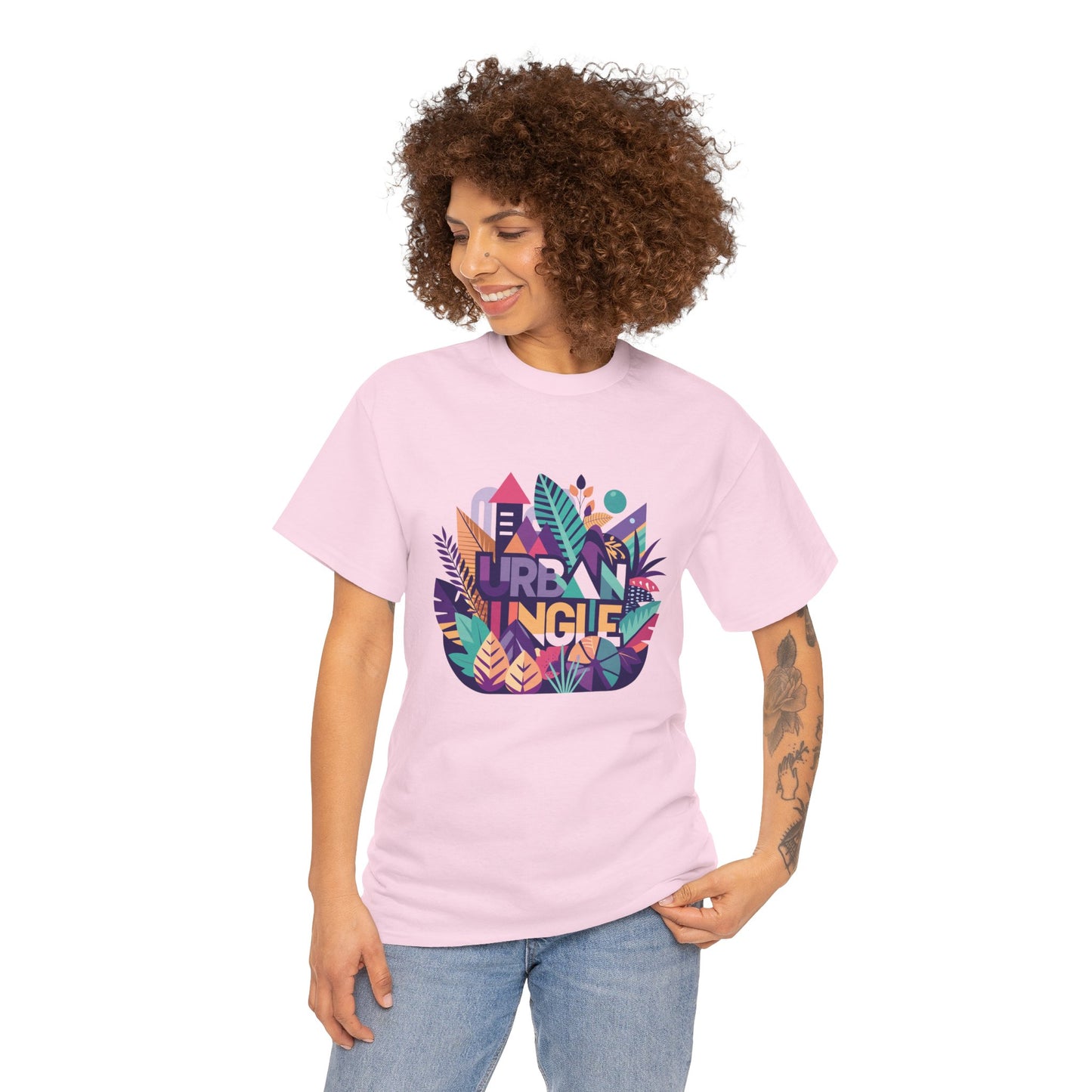 Urban Jungle Unisex Heavy Cotton Tee - Vibrant Tropical Design