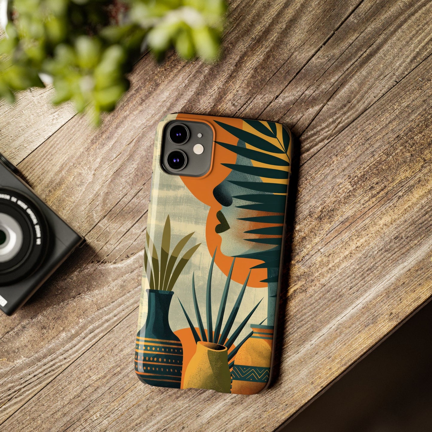 Botanical Art Slim Phone Case - Vintage Women & Nature Design