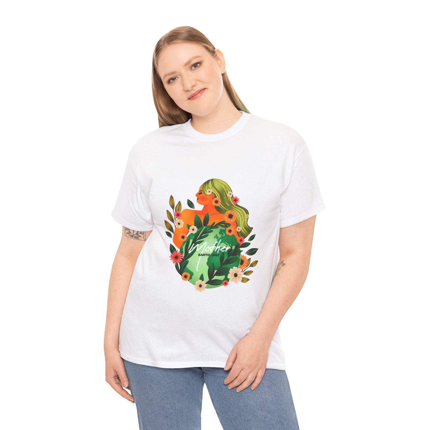 Mother Nature Unisex Heavy Cotton Tee - Eco-Friendly Graphic T-Shirt for Nature Lovers