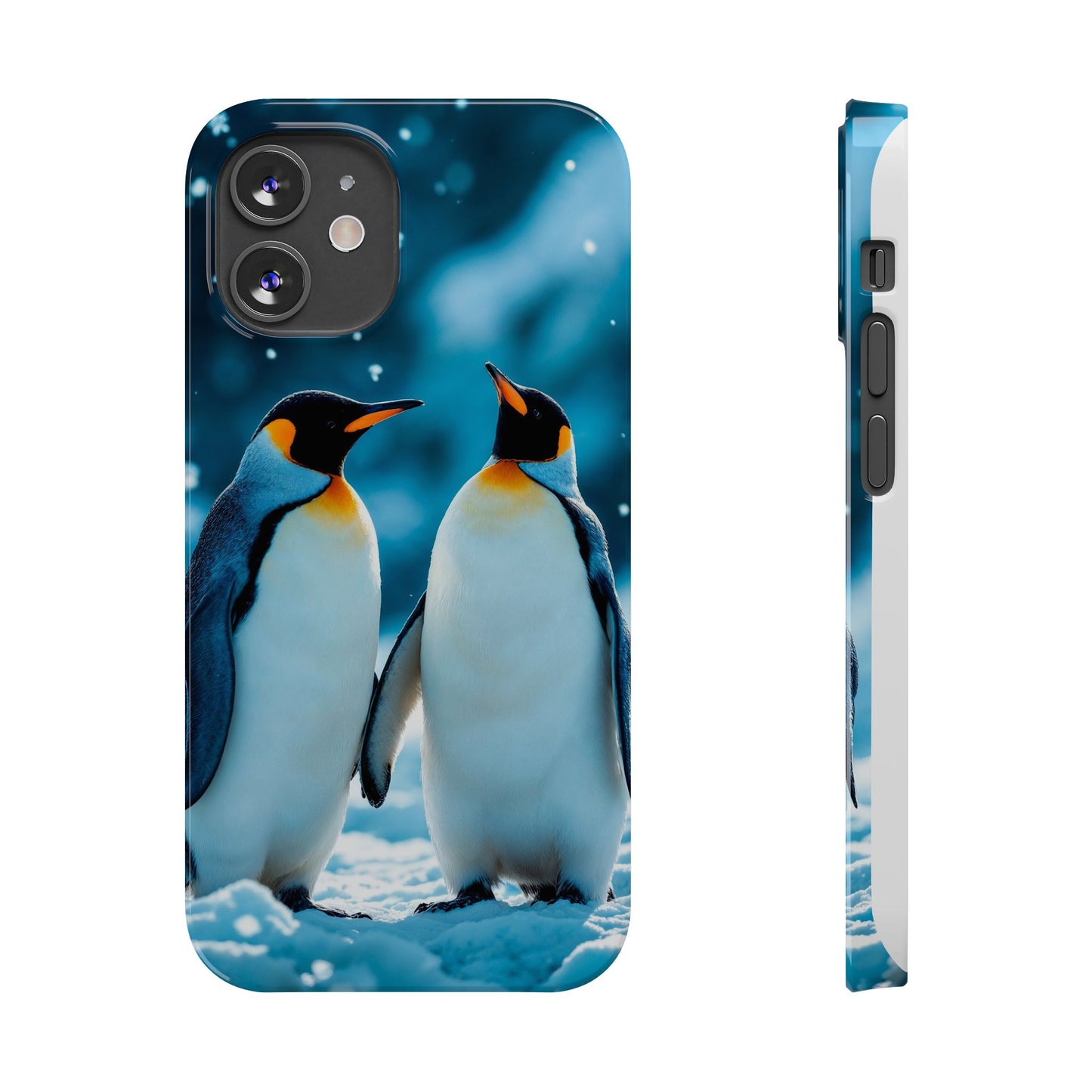 Charming Penguin Slim Phone Case - Winter Wonderland Design