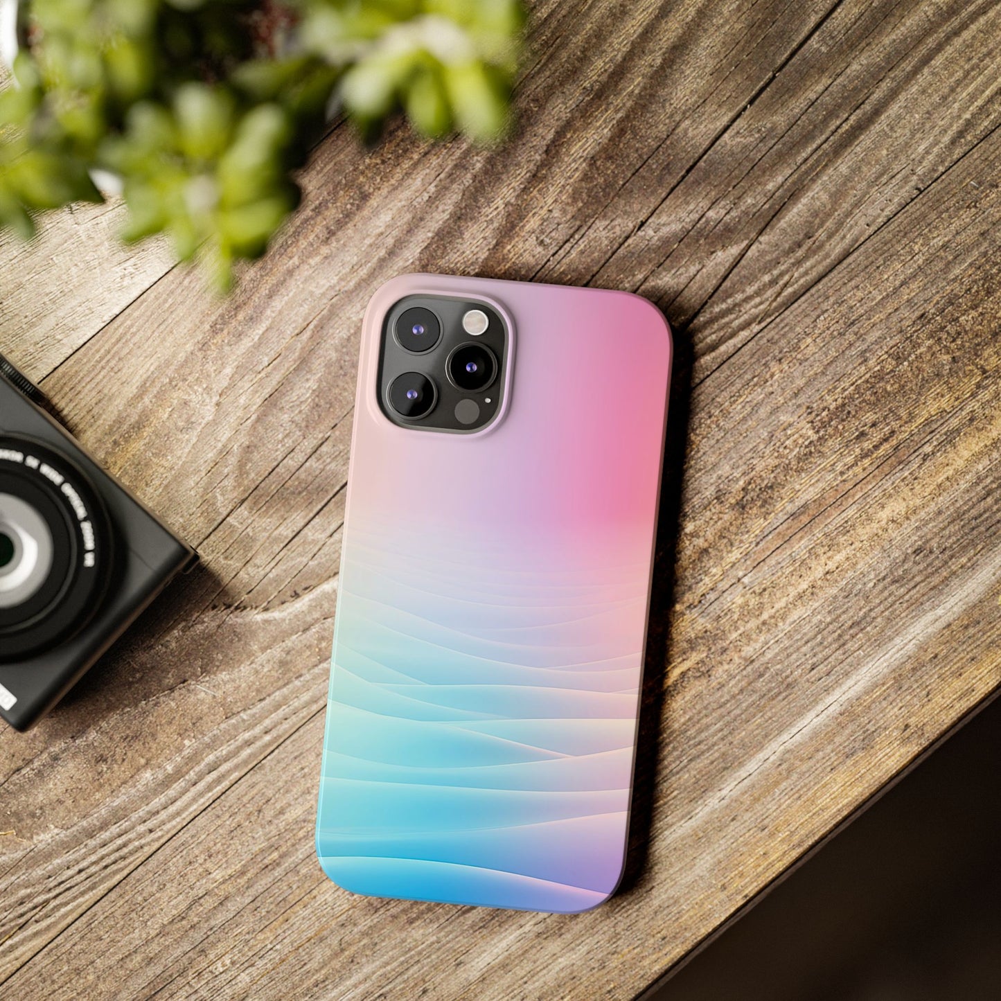 Pastel Waves Slim Phone Case - Soft Gradient Design for Trendy Protection