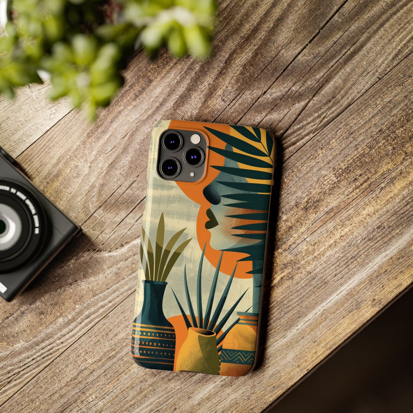 Botanical Art Slim Phone Case - Vintage Women & Nature Design