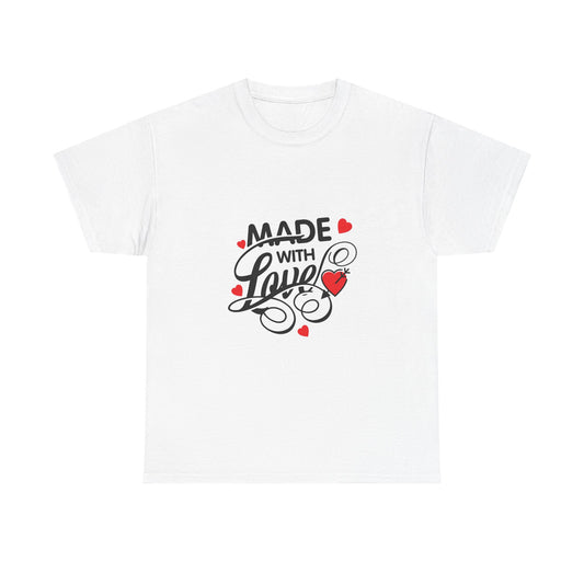 Made with Love Unisex Heavy Cotton Tee - Perfect for Valentine's Day and Everyday Wear