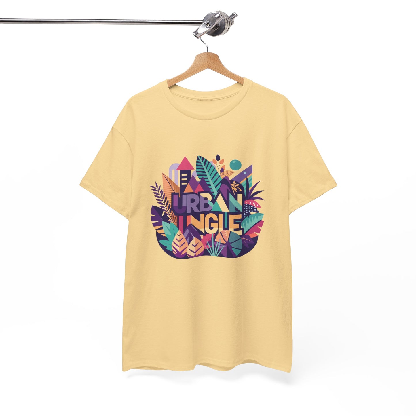 Urban Jungle Unisex Heavy Cotton Tee - Vibrant Tropical Design