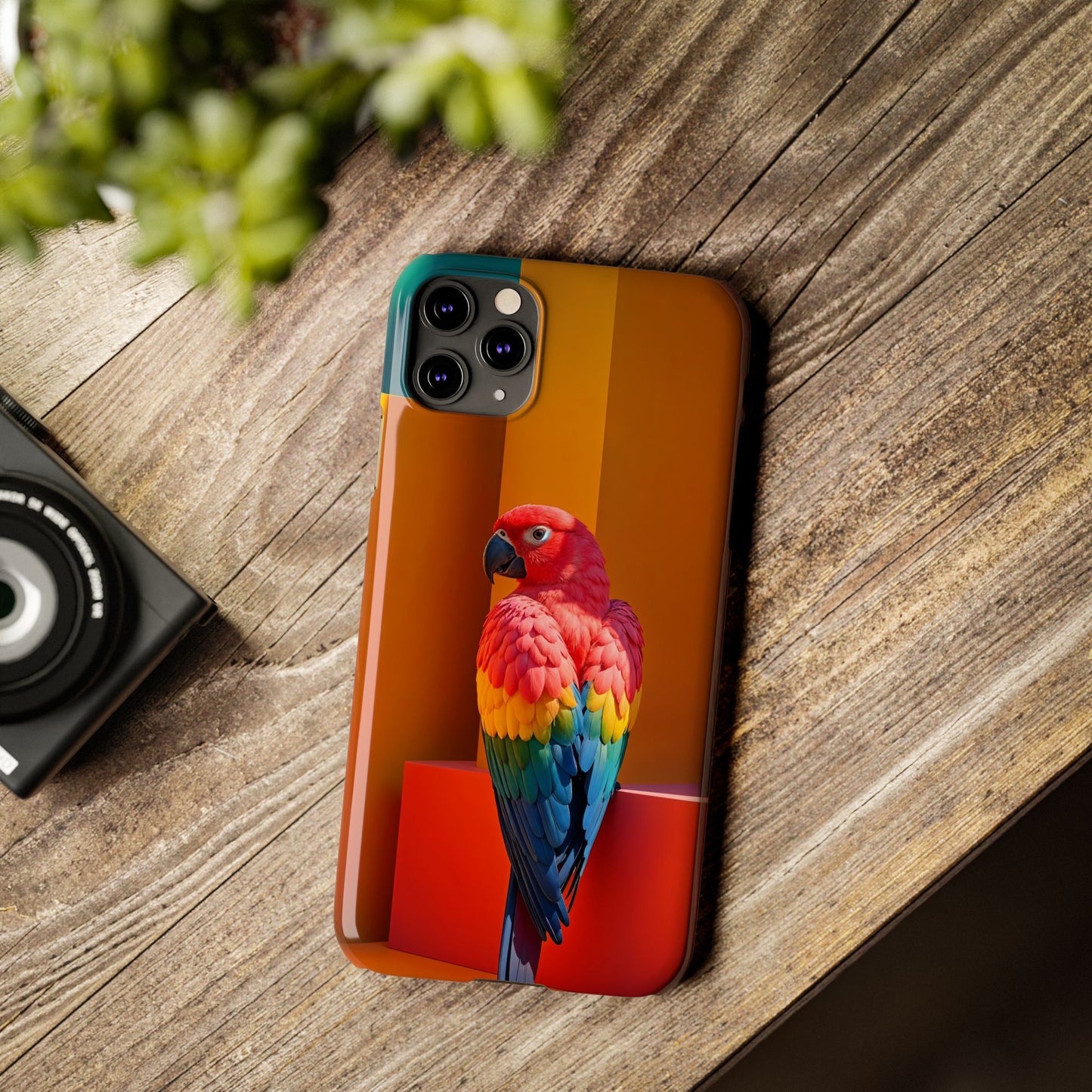 Vibrant Parrot Slim Phone Case - Colorful Tropical Design for Nature Lovers