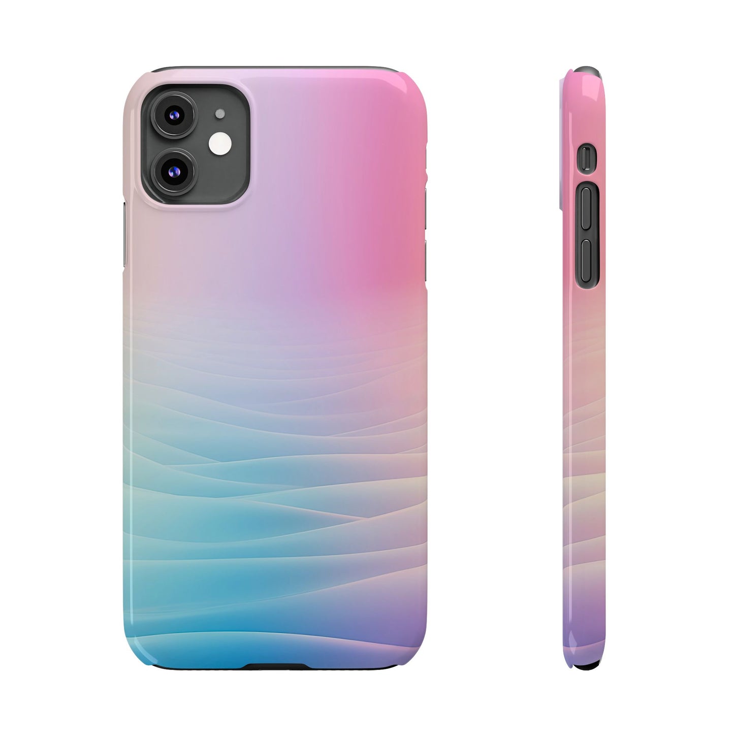 Pastel Waves Slim Phone Case - Soft Gradient Design for Trendy Protection