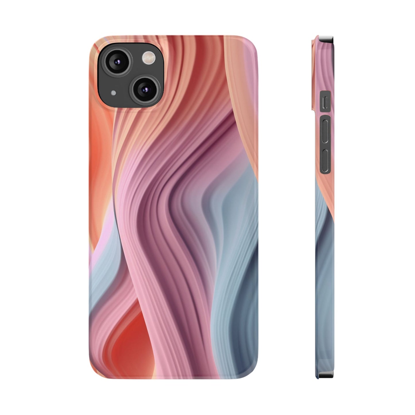 Stylish Slim Phone Cases with Wave Patterns - Perfect Gift for Art Lovers