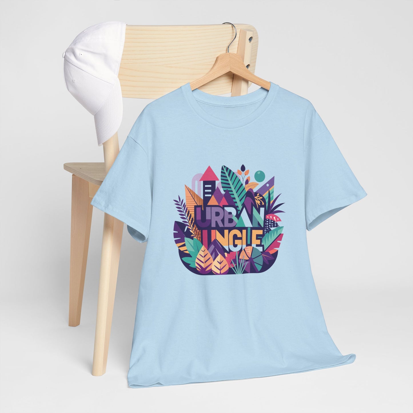 Urban Jungle Unisex Heavy Cotton Tee - Vibrant Tropical Design