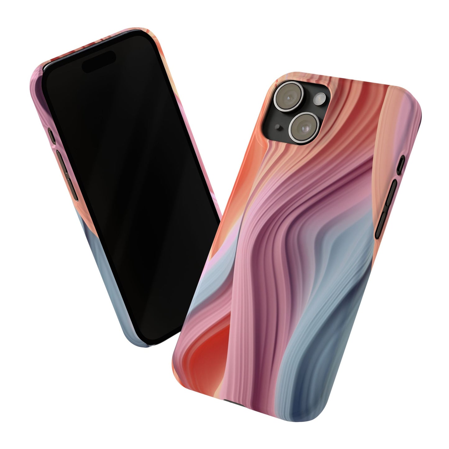 Stylish Slim Phone Cases with Wave Patterns - Perfect Gift for Art Lovers