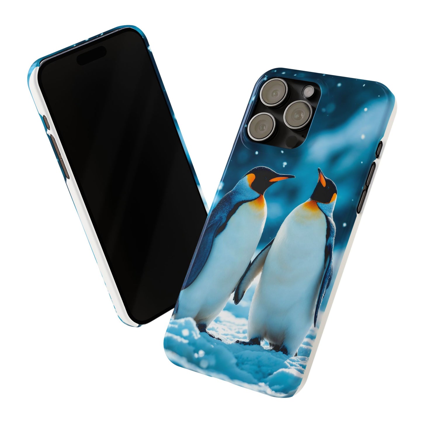 Charming Penguin Slim Phone Case - Winter Wonderland Design