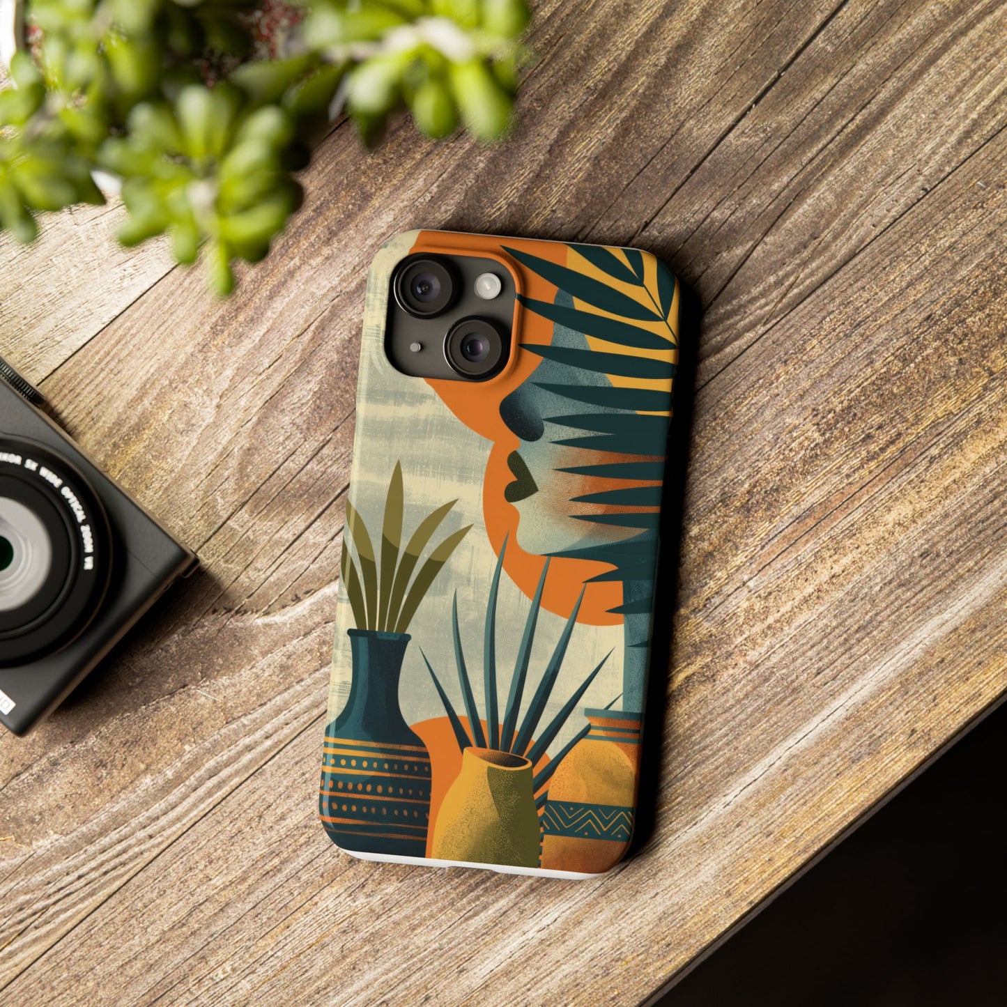 Botanical Art Slim Phone Case - Vintage Women & Nature Design