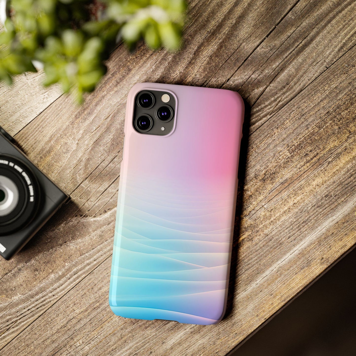 Pastel Waves Slim Phone Case - Soft Gradient Design for Trendy Protection