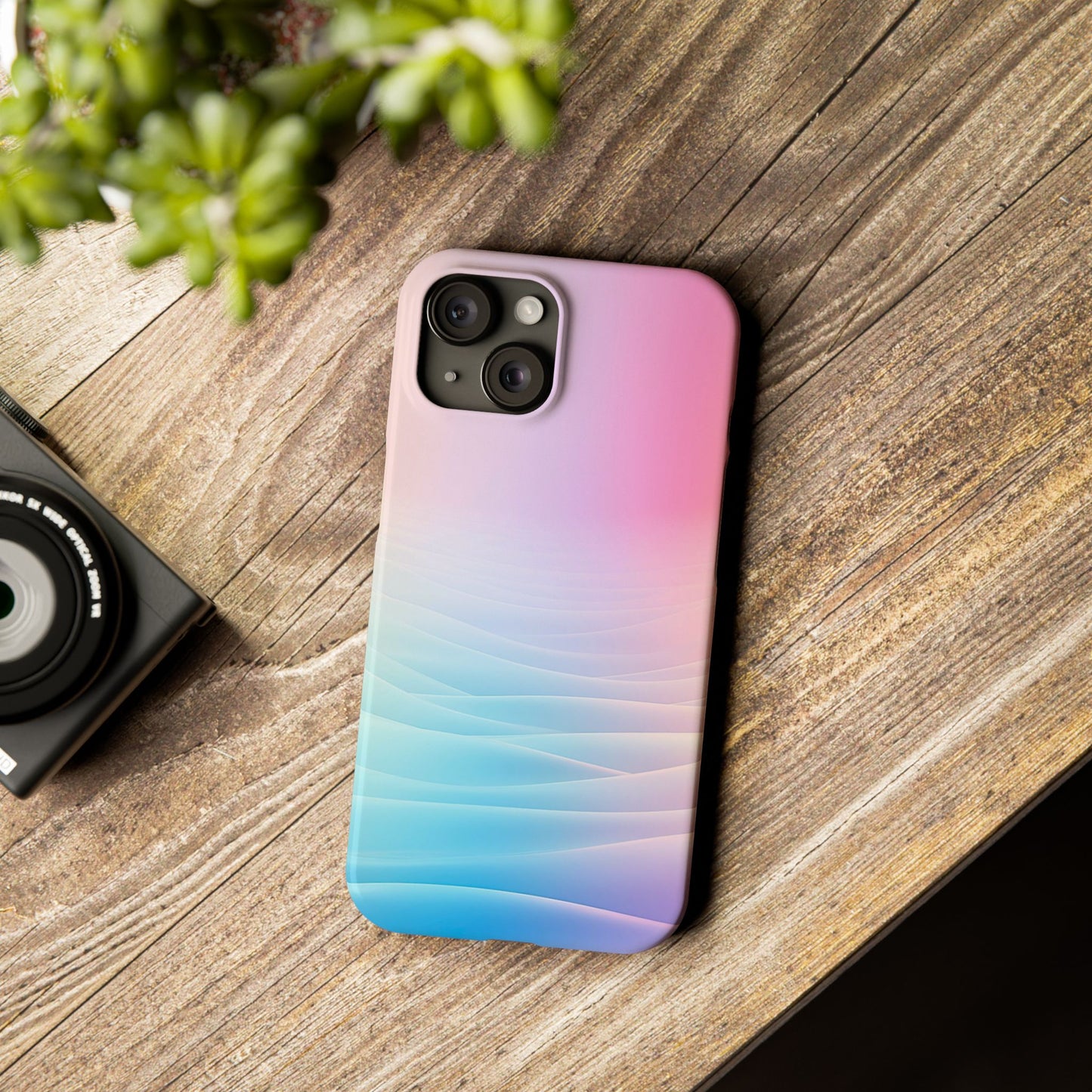 Pastel Waves Slim Phone Case - Soft Gradient Design for Trendy Protection