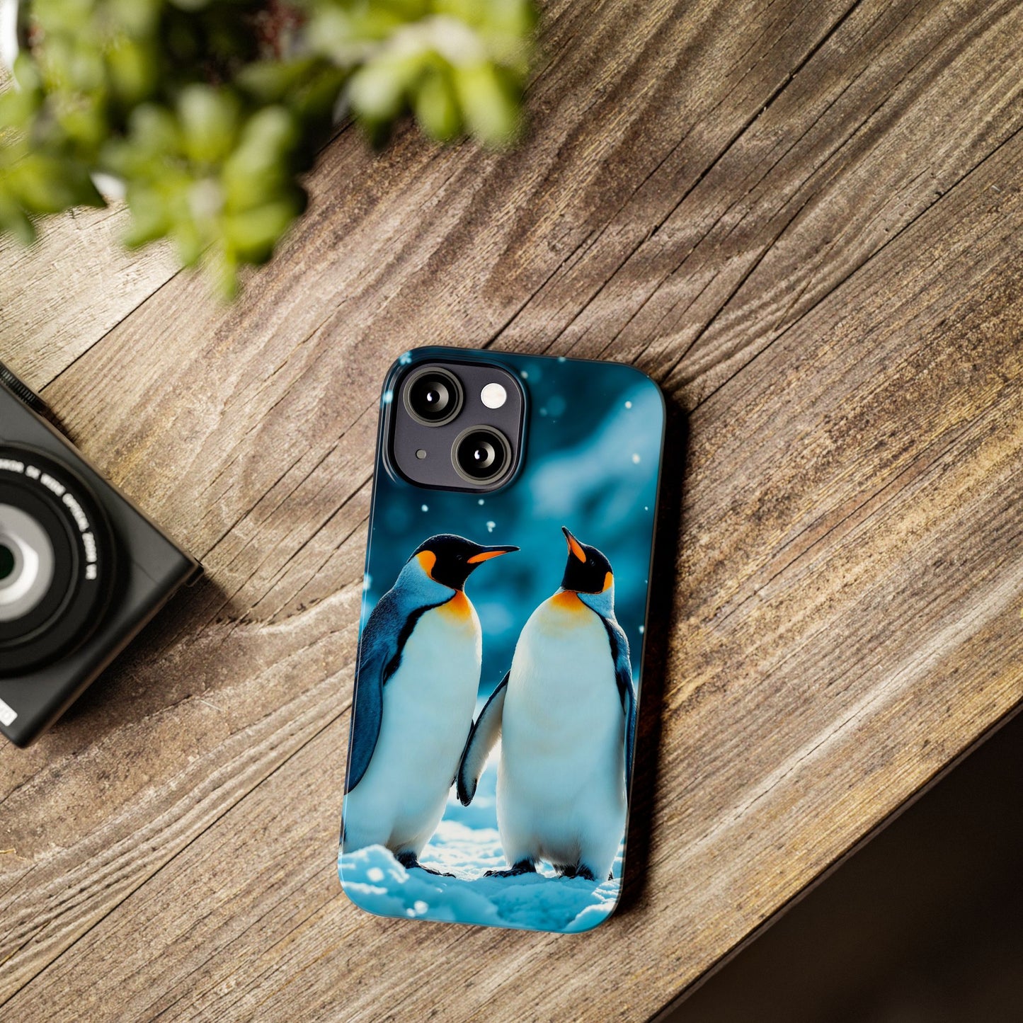 Charming Penguin Slim Phone Case - Winter Wonderland Design