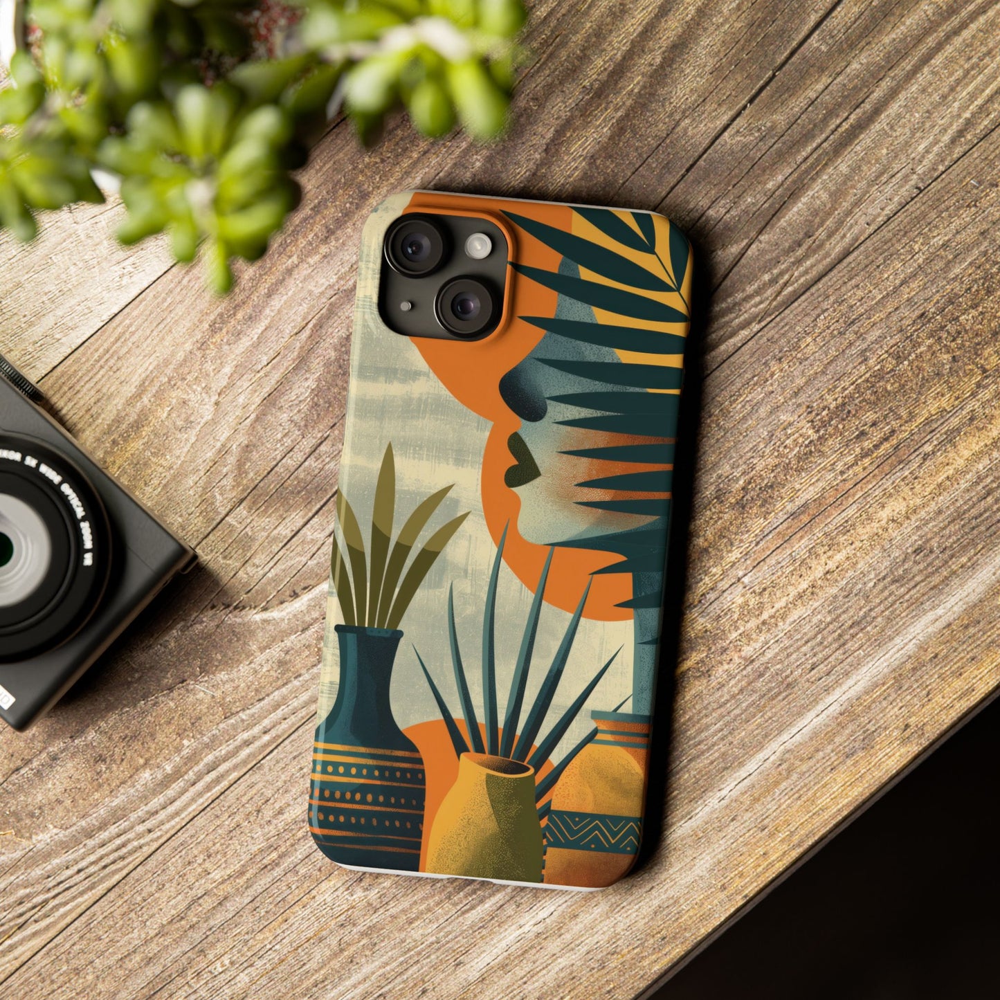 Botanical Art Slim Phone Case - Vintage Women & Nature Design