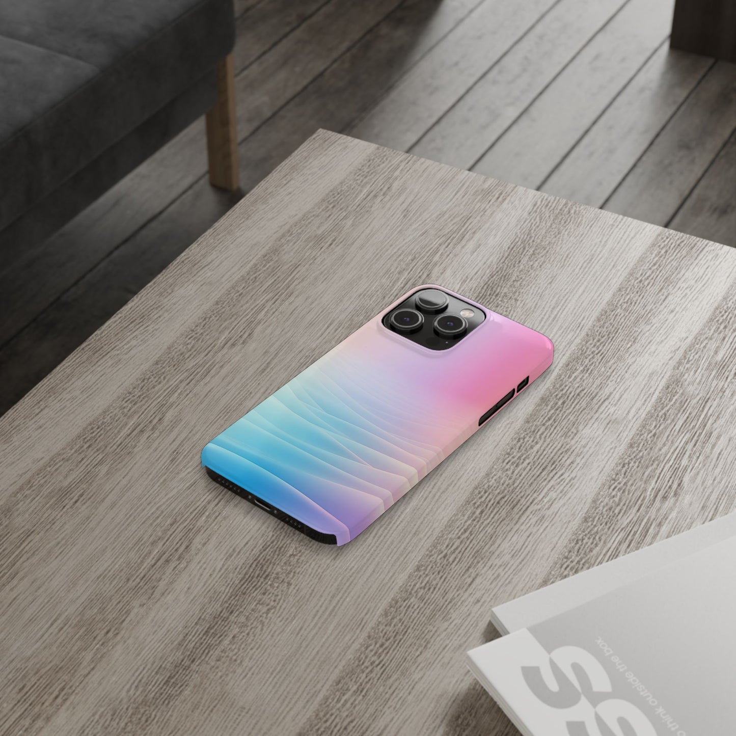 Pastel Waves Slim Phone Case - Soft Gradient Design for Trendy Protection