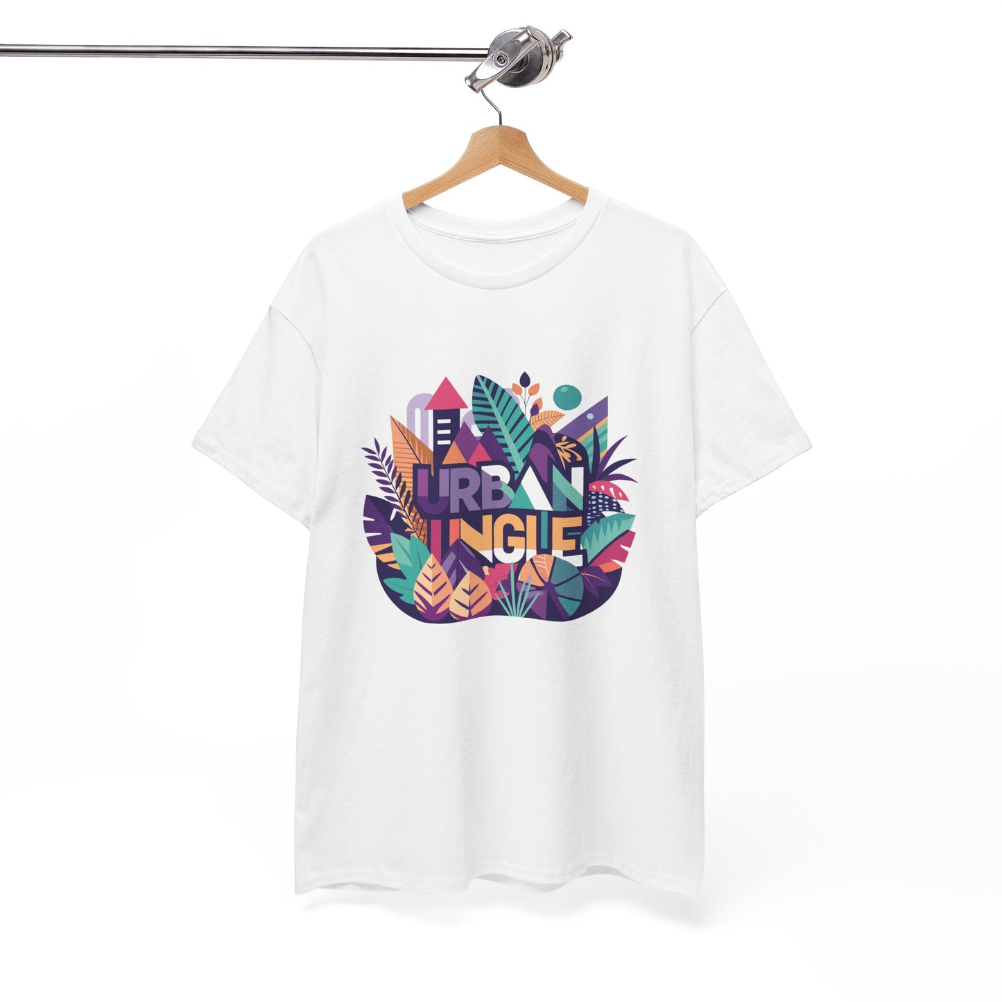 Urban Jungle Unisex Heavy Cotton Tee - Vibrant Tropical Design