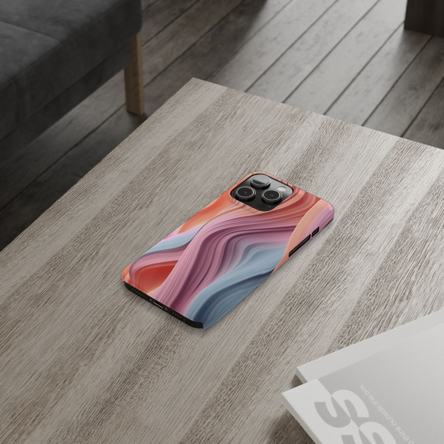 Stylish Slim Phone Cases with Wave Patterns - Perfect Gift for Art Lovers