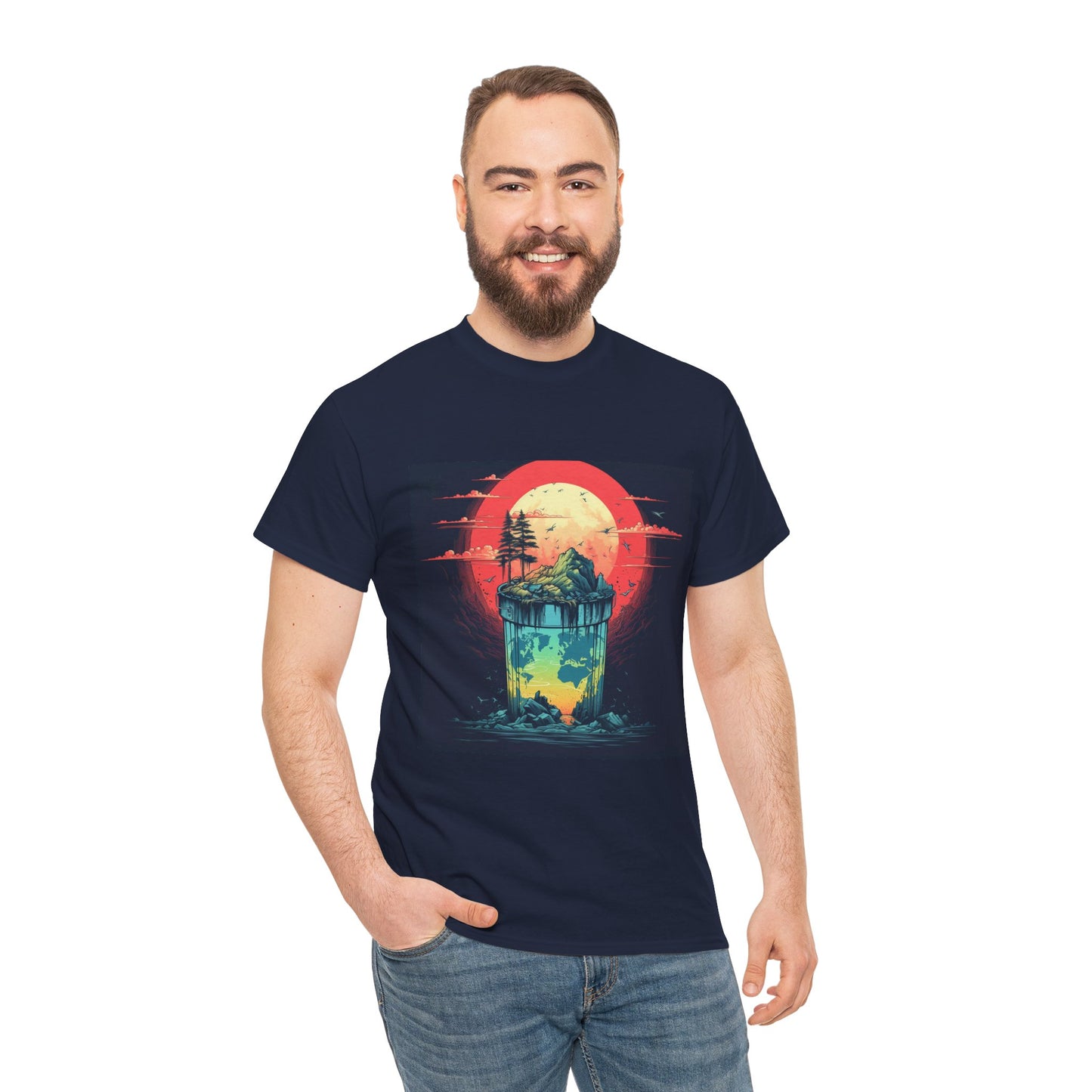 Sunset Island Adventure Unisex Heavy Cotton Tee