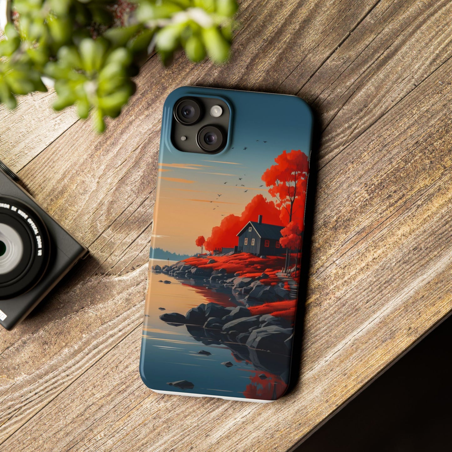 Nature-Inspired Slim Phone Cases - Autumn Landscape Design