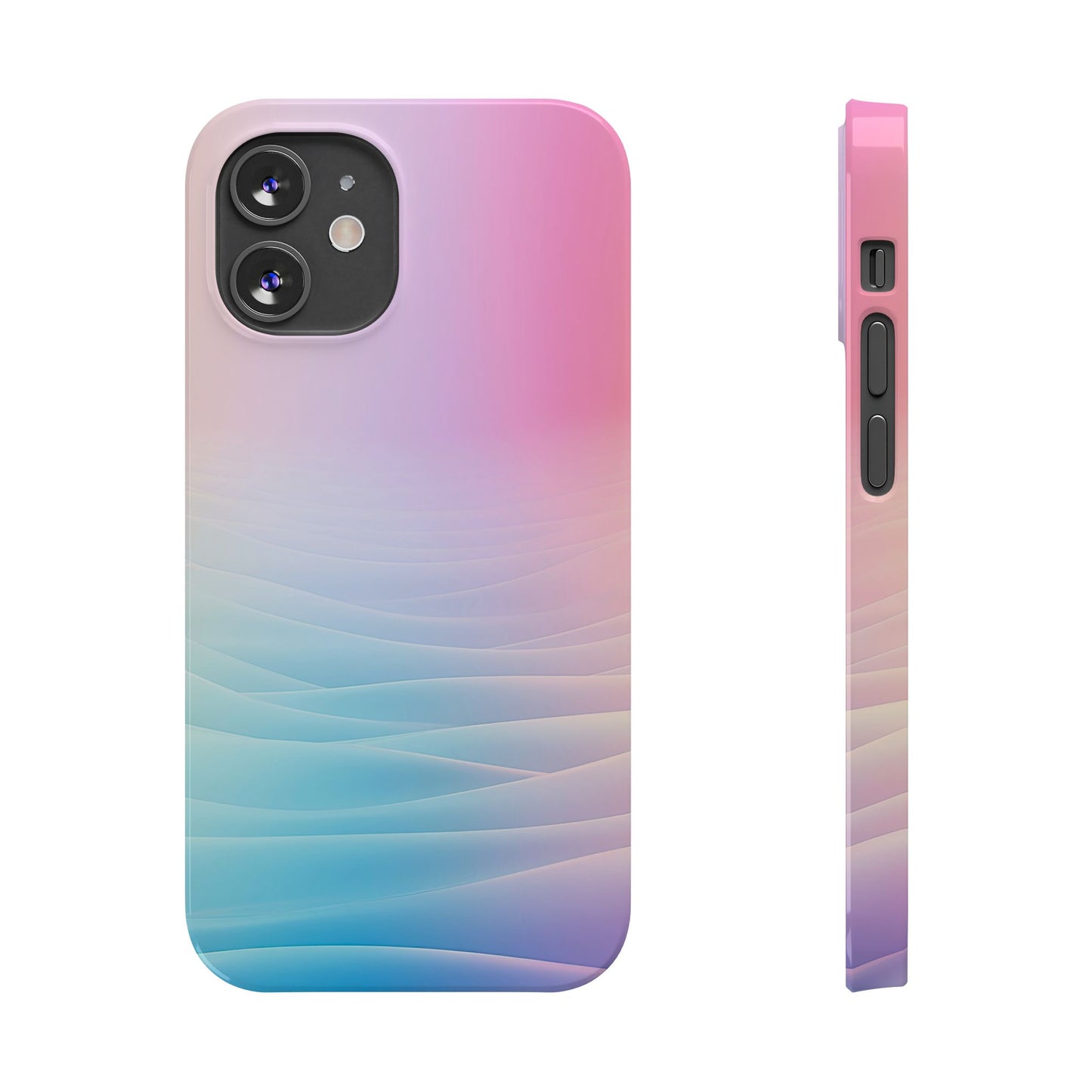 Pastel Waves Slim Phone Case - Soft Gradient Design for Trendy Protection