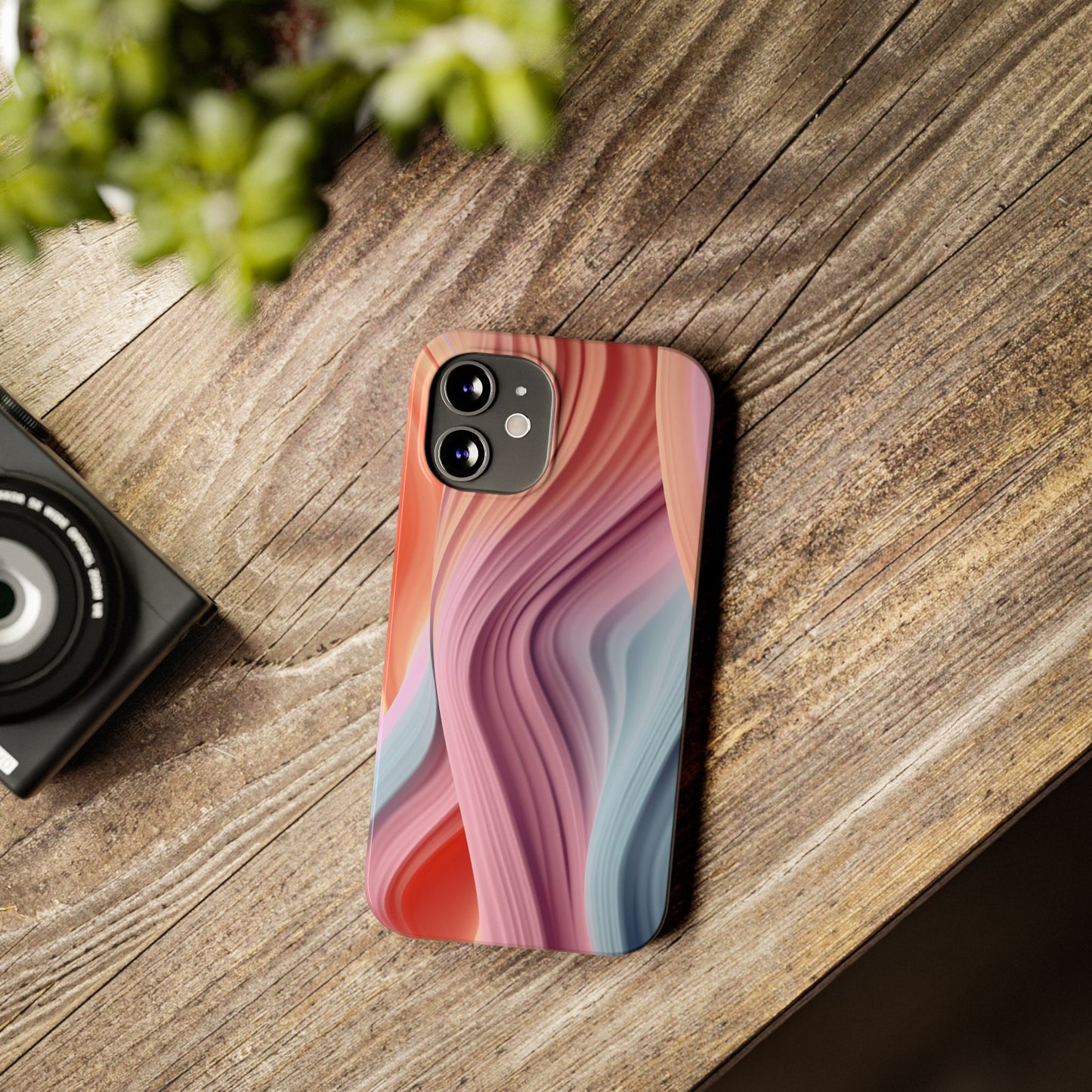 Stylish Slim Phone Cases with Wave Patterns - Perfect Gift for Art Lovers