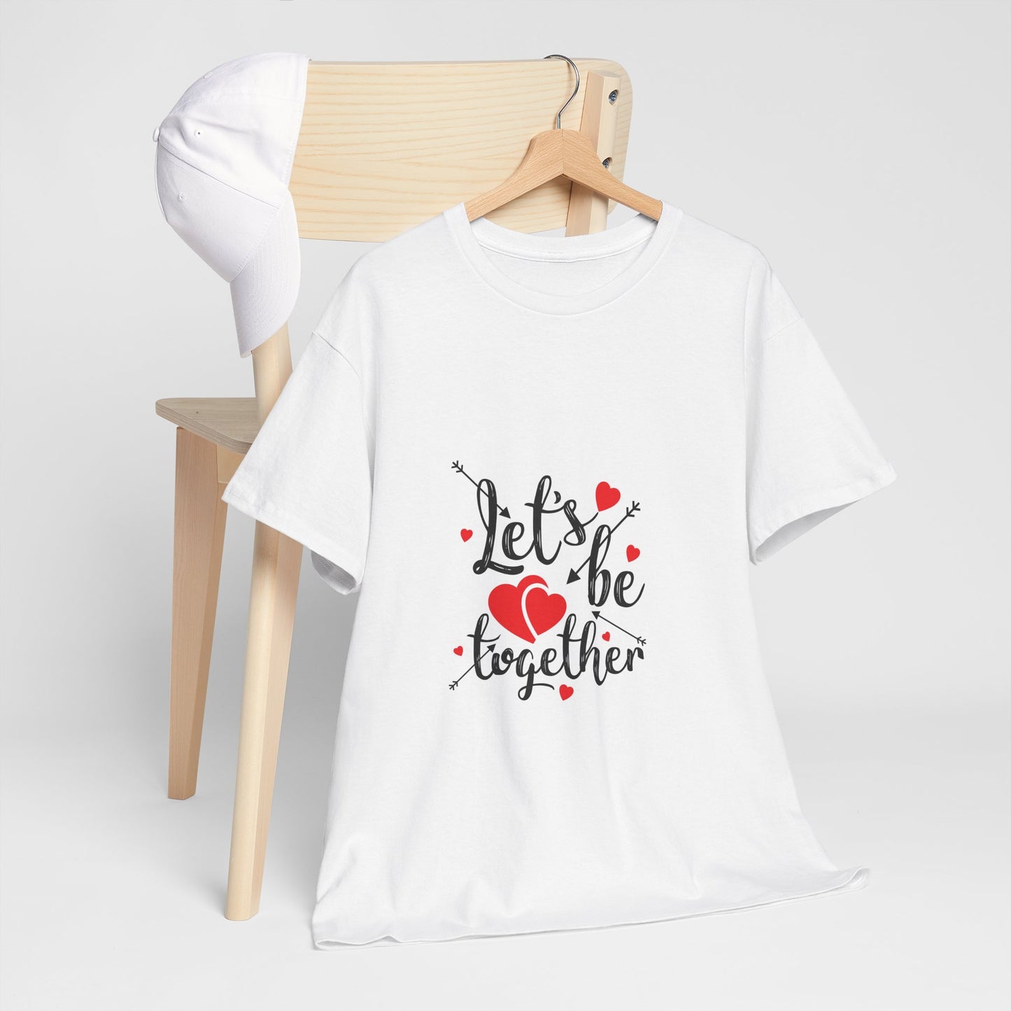 Romantic Unisex Heavy Cotton Tee - 'Let's Be Together' Design