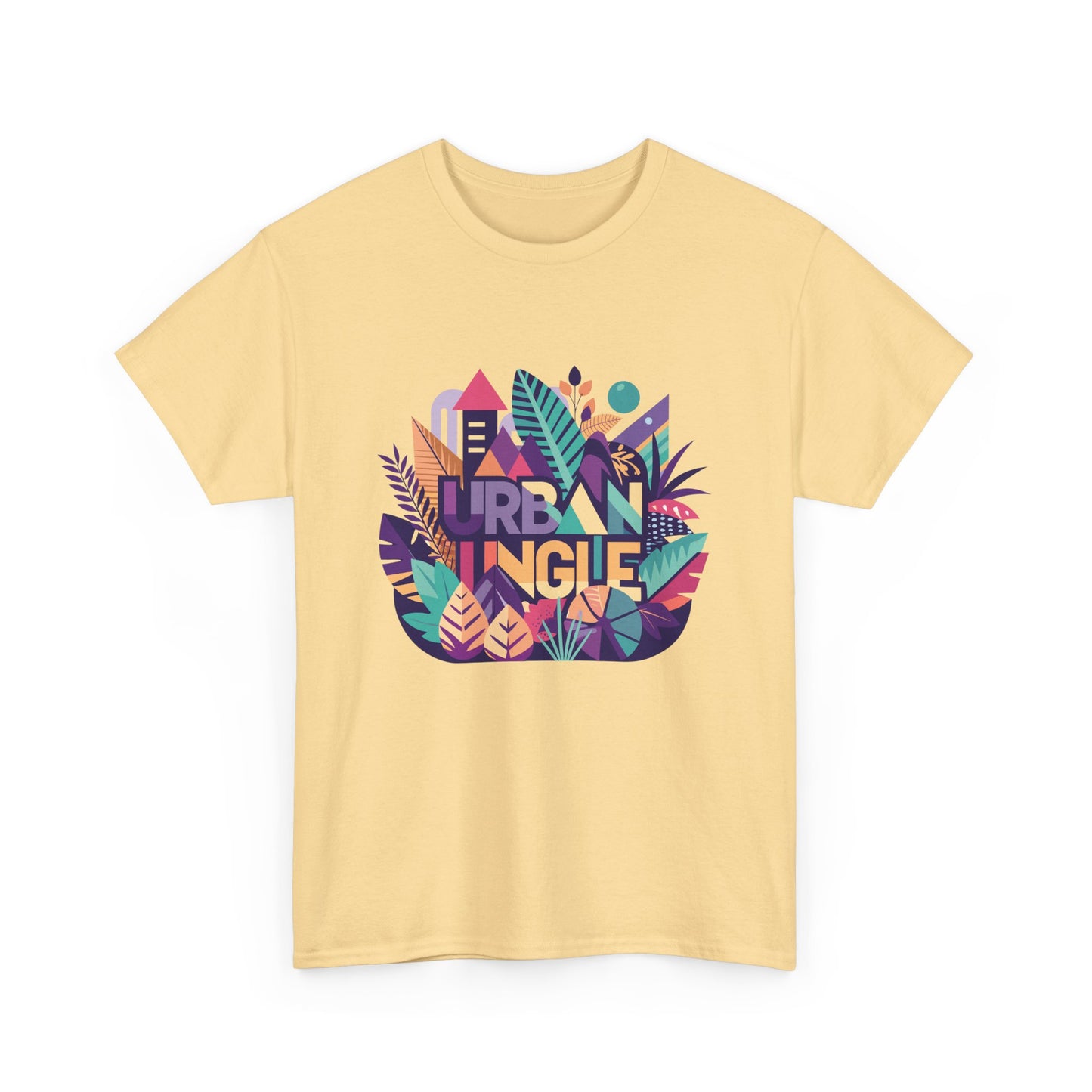 Urban Jungle Unisex Heavy Cotton Tee - Vibrant Tropical Design