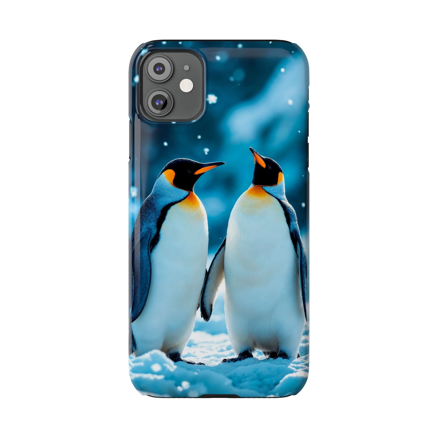 Charming Penguin Slim Phone Case - Winter Wonderland Design