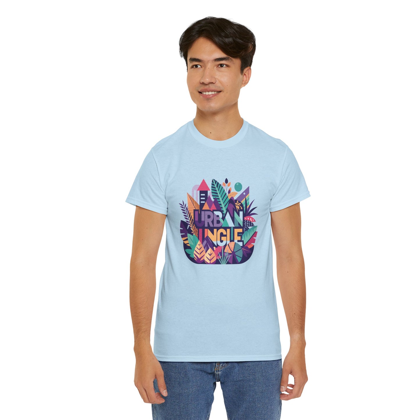 Urban Jungle Unisex Heavy Cotton Tee - Vibrant Tropical Design