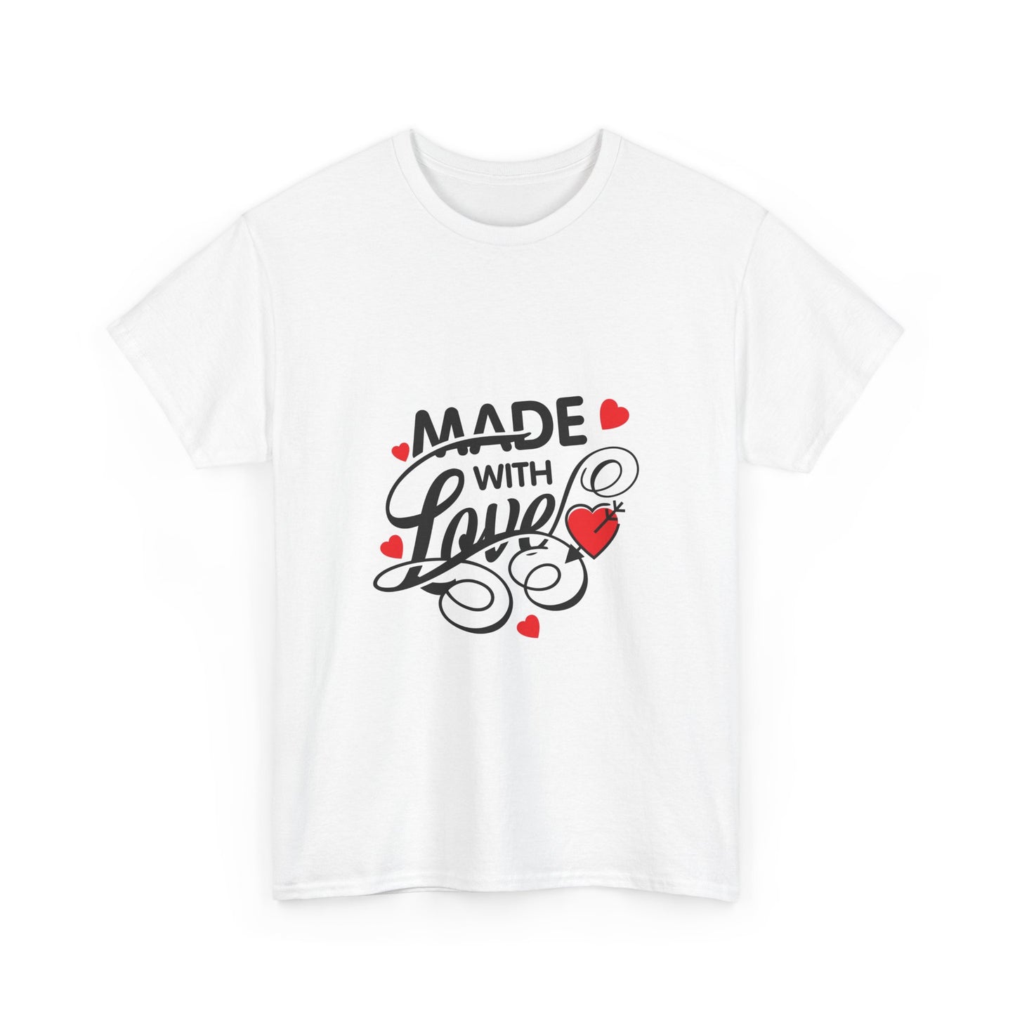 Made with Love Unisex Heavy Cotton Tee - Perfect for Valentine's Day and Everyday Wear