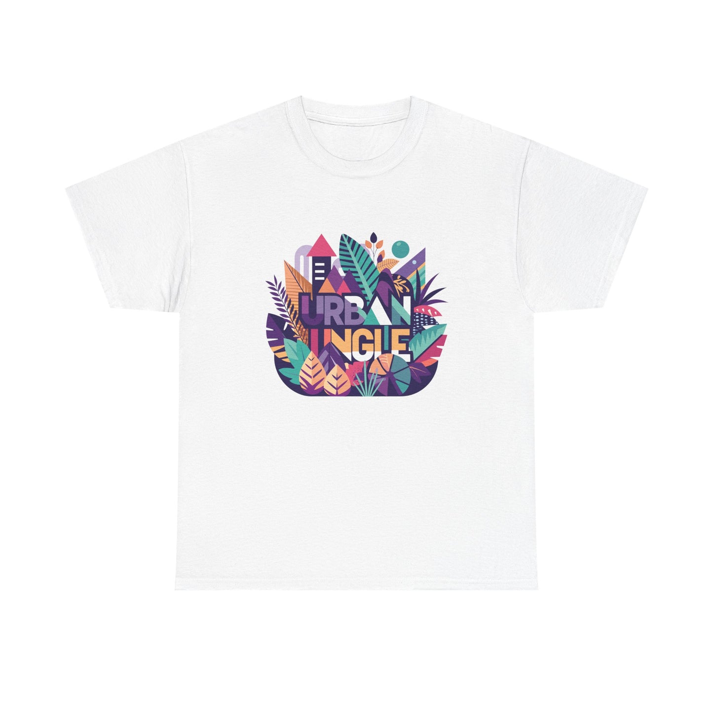 Urban Jungle Unisex Heavy Cotton Tee - Vibrant Tropical Design