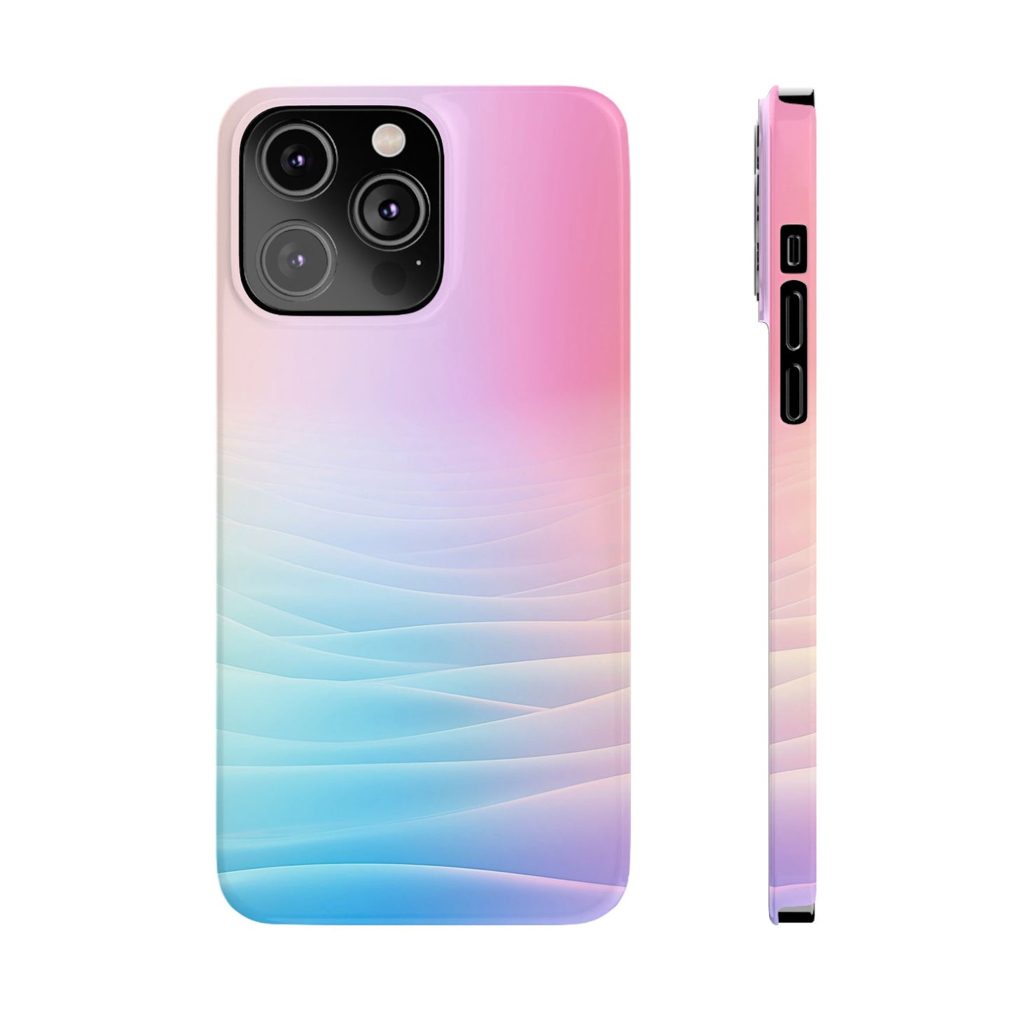 Pastel Waves Slim Phone Case - Soft Gradient Design for Trendy Protection