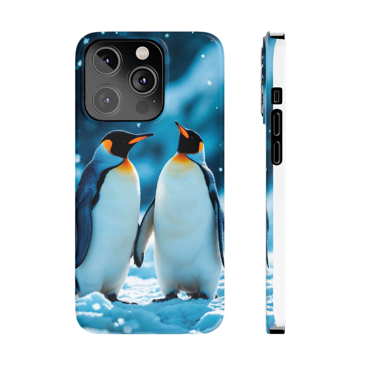 Charming Penguin Slim Phone Case - Winter Wonderland Design