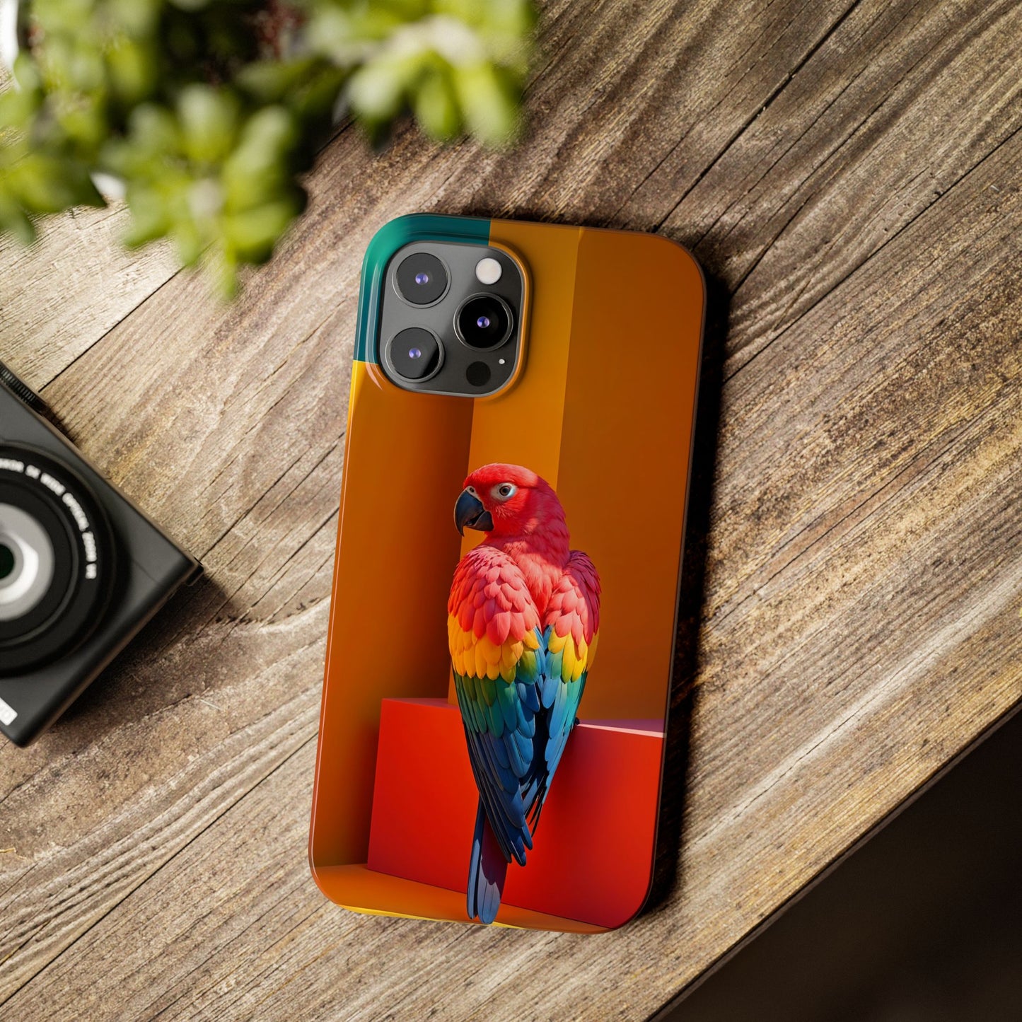 Vibrant Parrot Slim Phone Case - Colorful Tropical Design for Nature Lovers