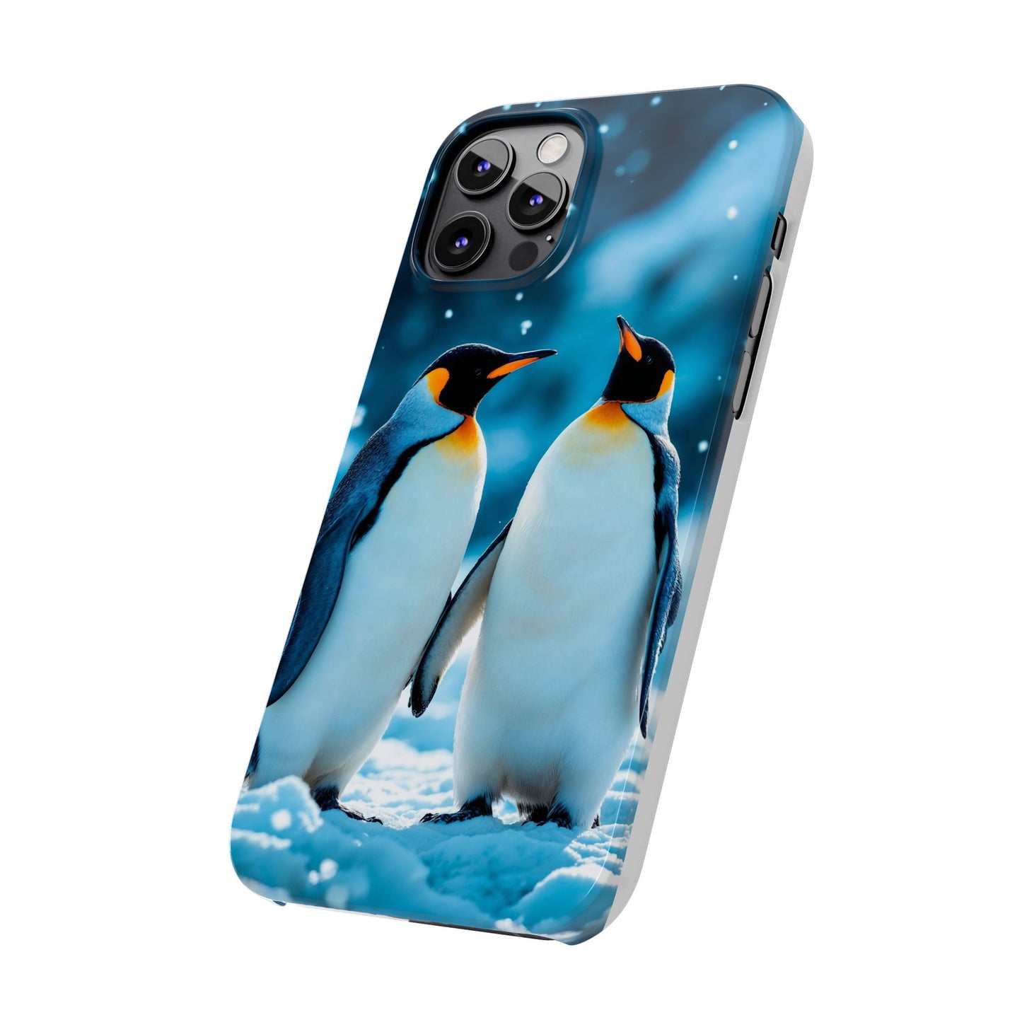 Charming Penguin Slim Phone Case - Winter Wonderland Design