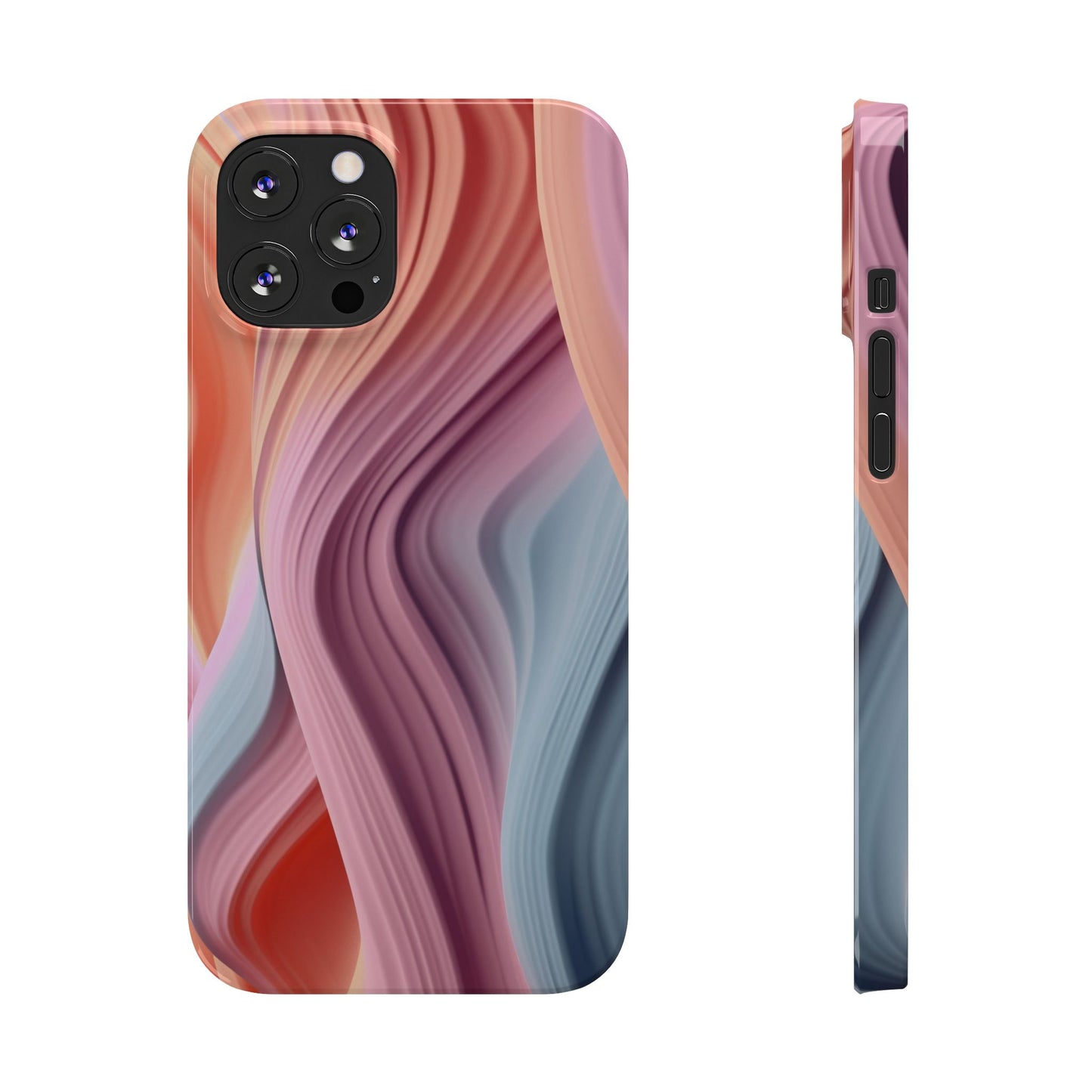 Stylish Slim Phone Cases with Wave Patterns - Perfect Gift for Art Lovers