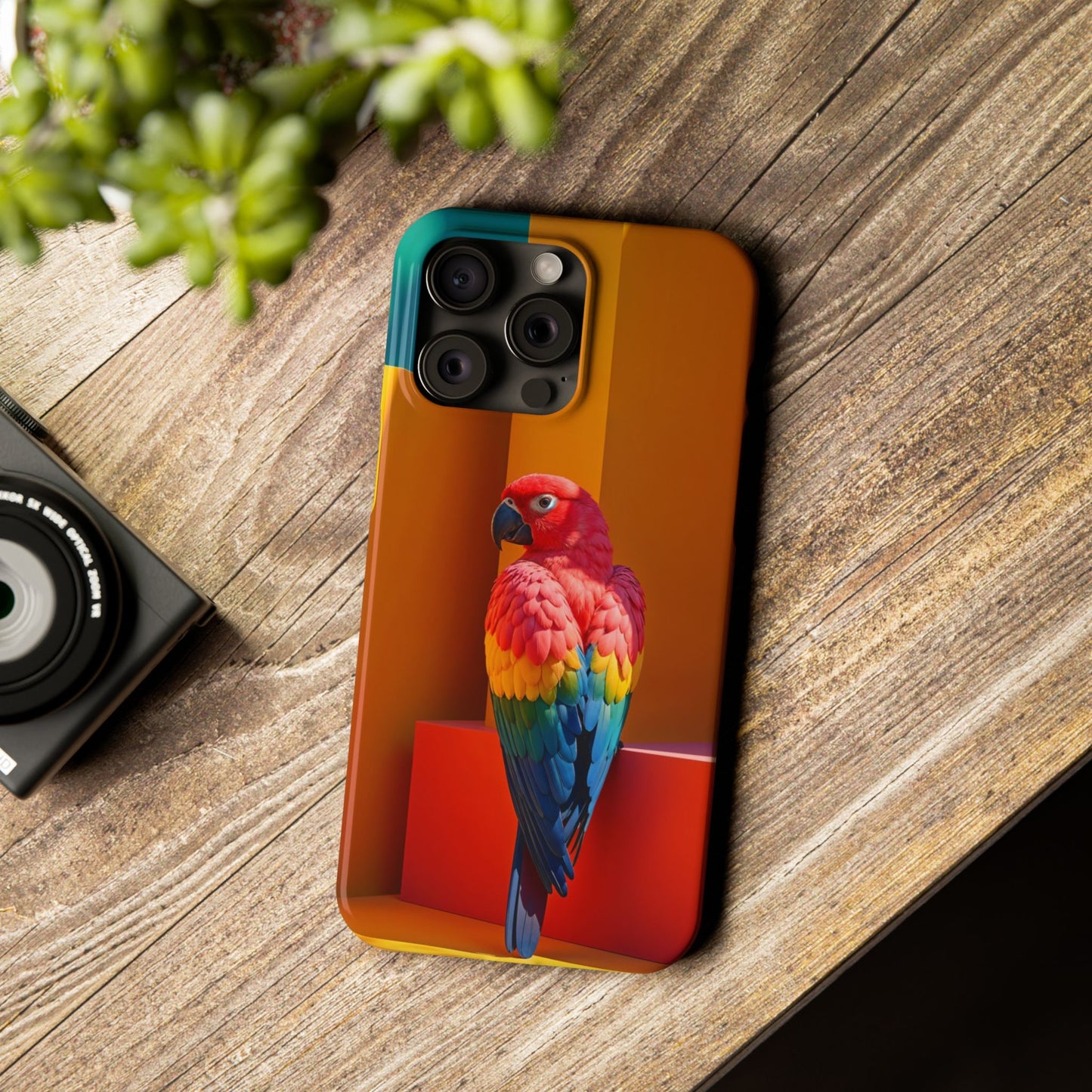 Vibrant Parrot Slim Phone Case - Colorful Tropical Design for Nature Lovers