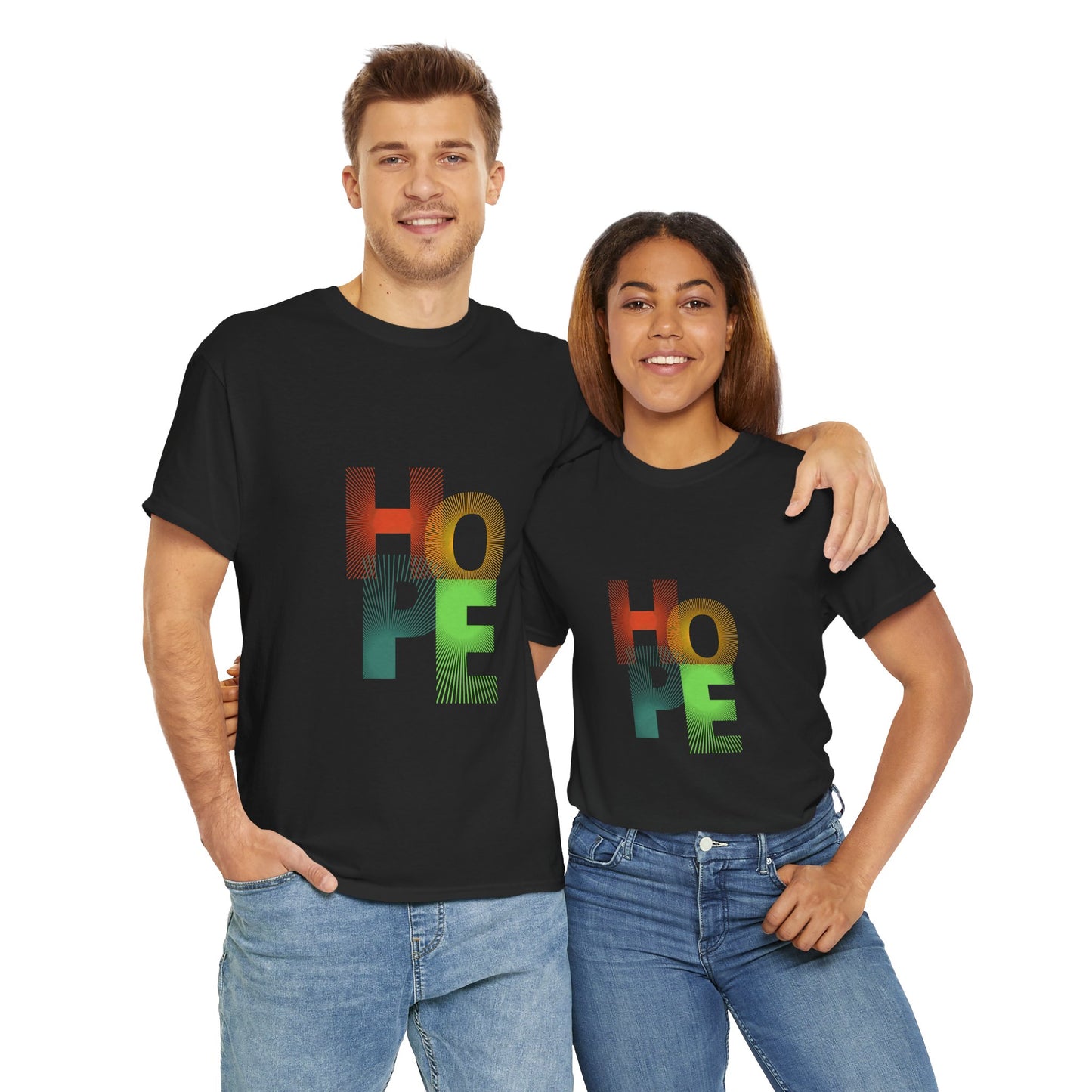 Unisex Heavy Cotton Tee - Vibrant 'HOPE' Graphic Tee for Inspiration and Positivity