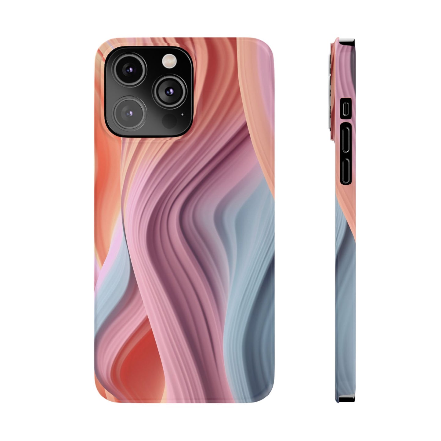 Stylish Slim Phone Cases with Wave Patterns - Perfect Gift for Art Lovers