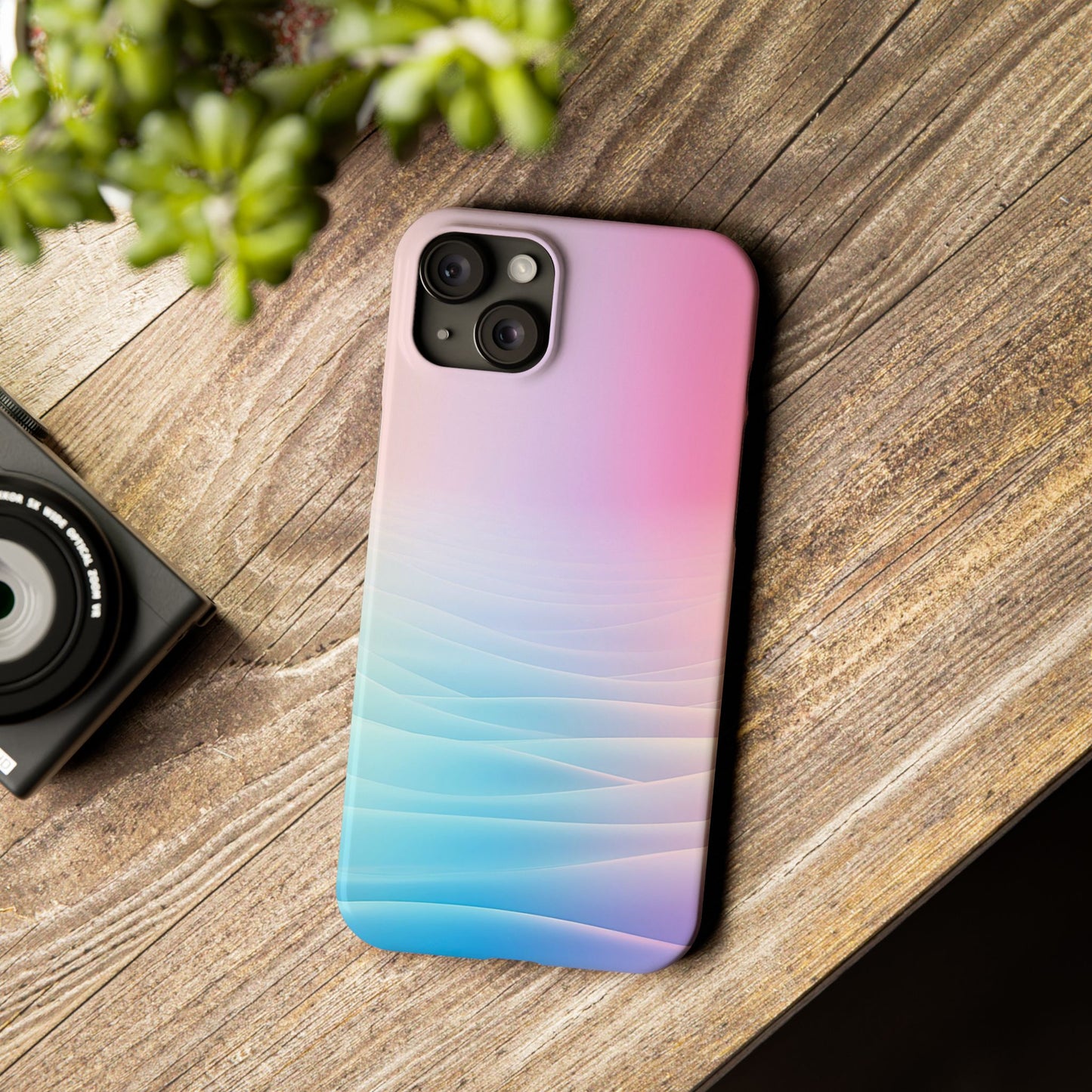 Pastel Waves Slim Phone Case - Soft Gradient Design for Trendy Protection