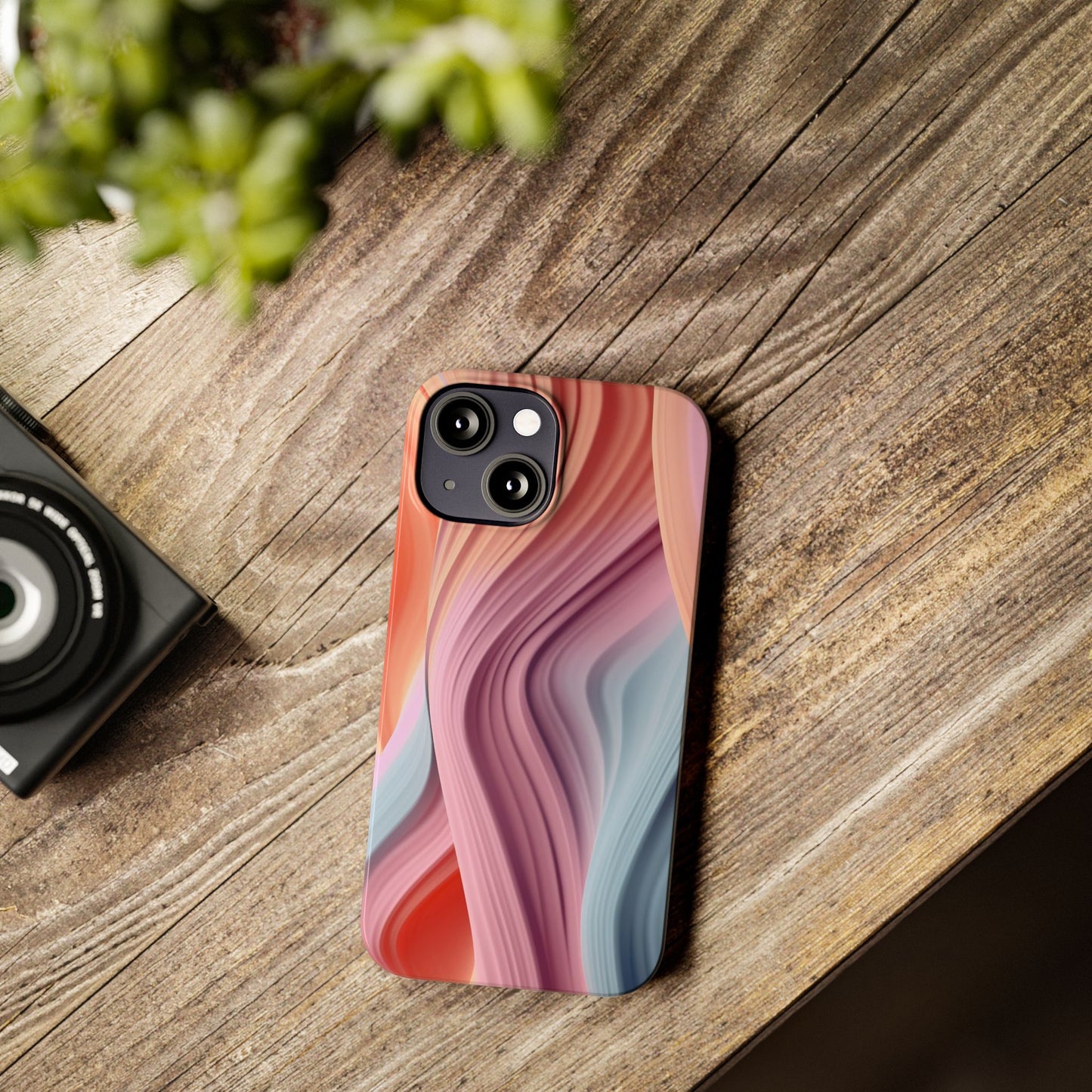 Stylish Slim Phone Cases with Wave Patterns - Perfect Gift for Art Lovers