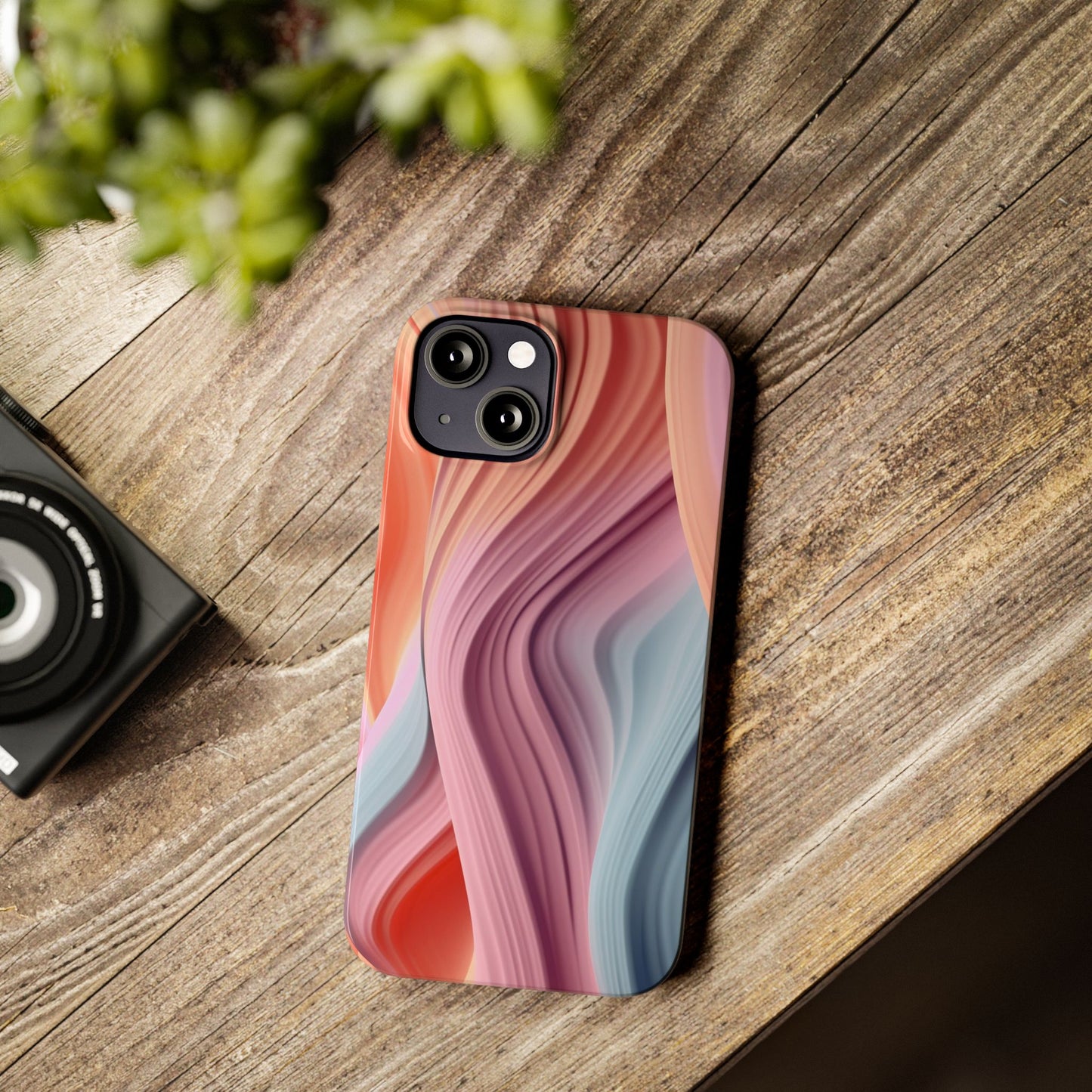 Stylish Slim Phone Cases with Wave Patterns - Perfect Gift for Art Lovers