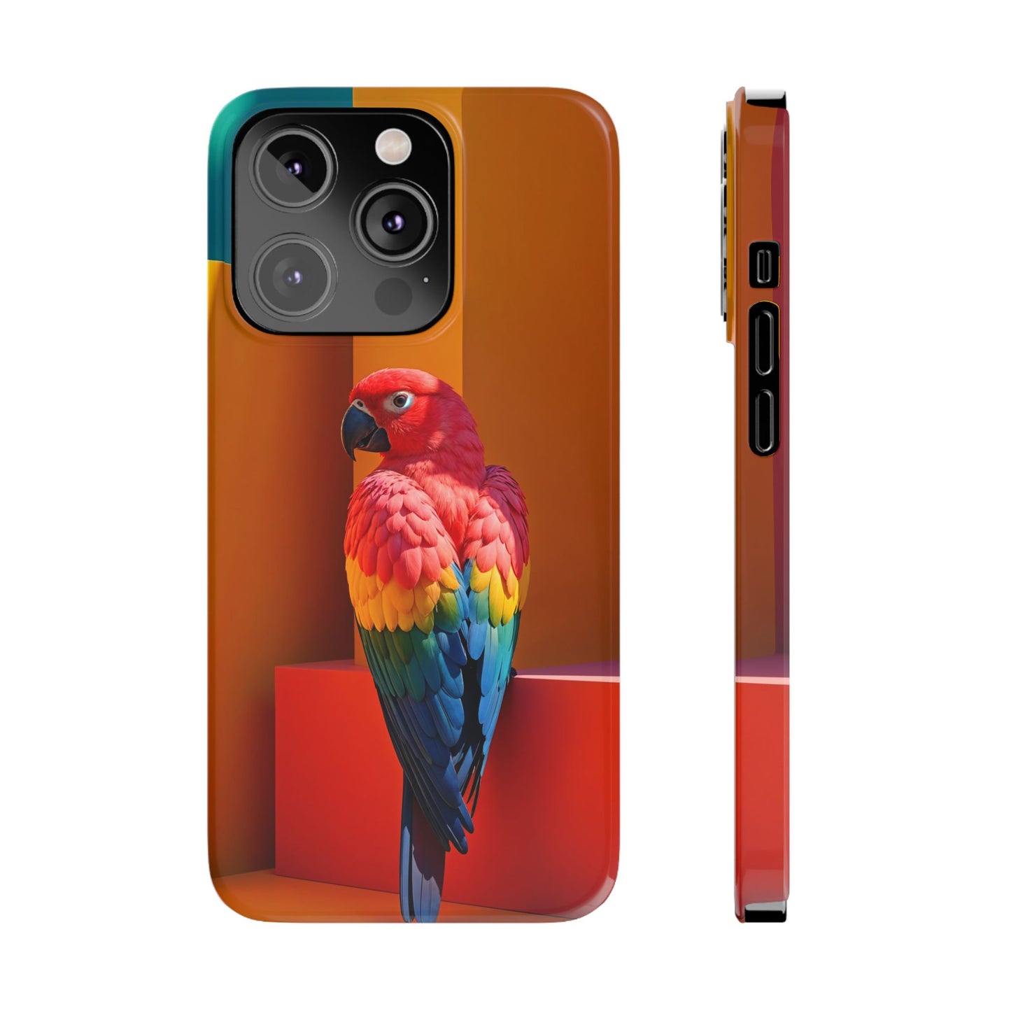 Vibrant Parrot Slim Phone Case - Colorful Tropical Design for Nature Lovers