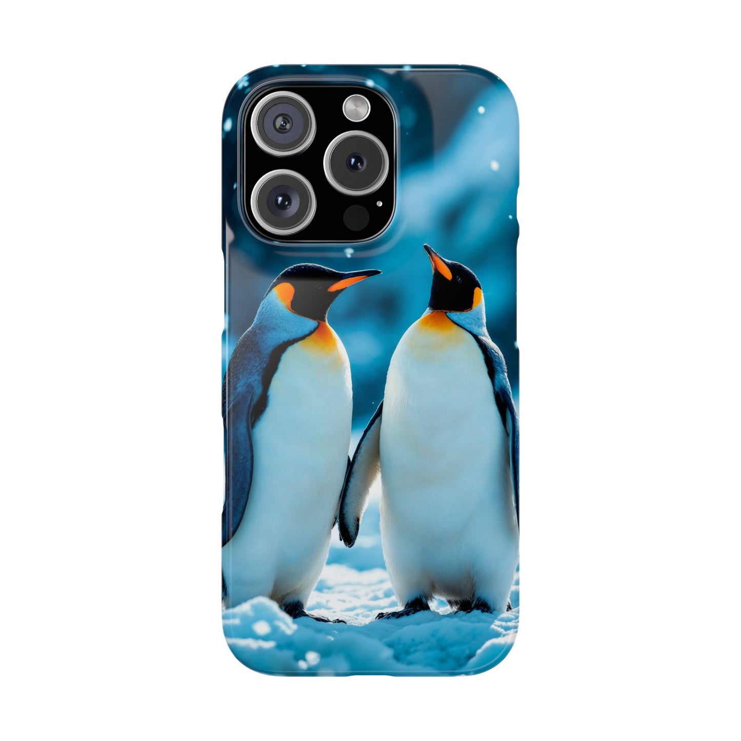 Charming Penguin Slim Phone Case - Winter Wonderland Design