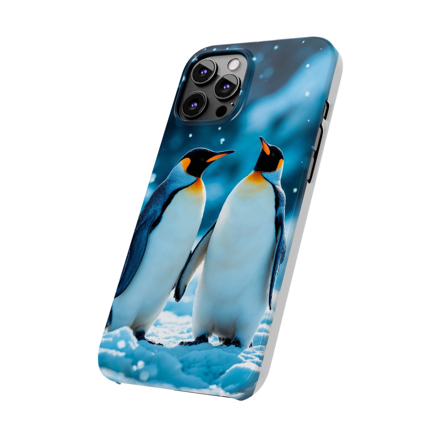 Charming Penguin Slim Phone Case - Winter Wonderland Design