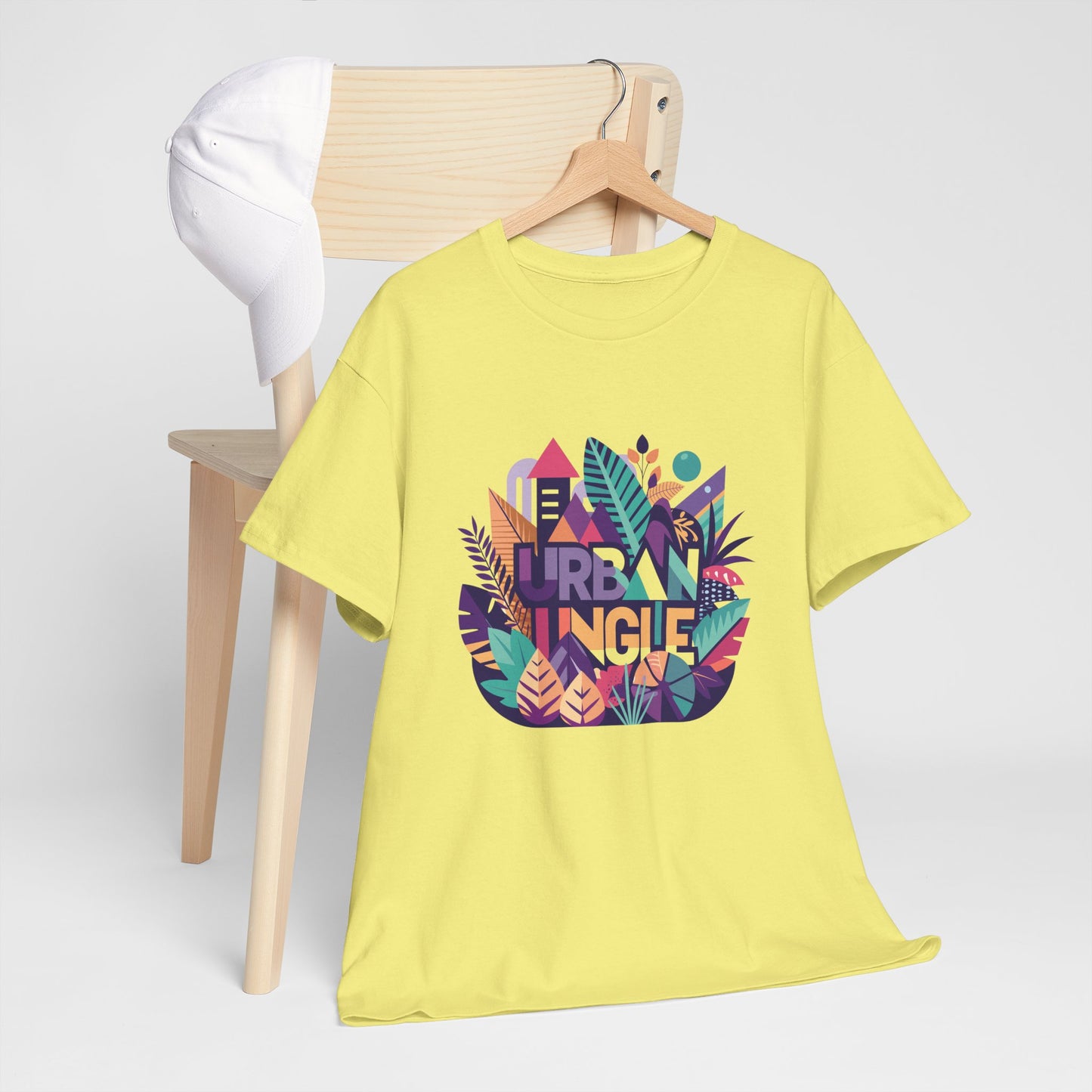 Urban Jungle Unisex Heavy Cotton Tee - Vibrant Tropical Design